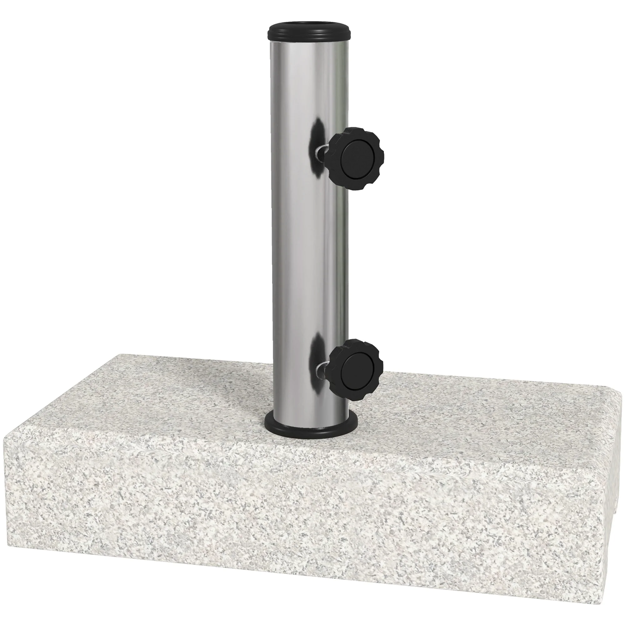 Parasol Base 25kg Semi-Circular Stand for 32/38/48mm Pole Garden/Balcony Granite Grey - Image 2