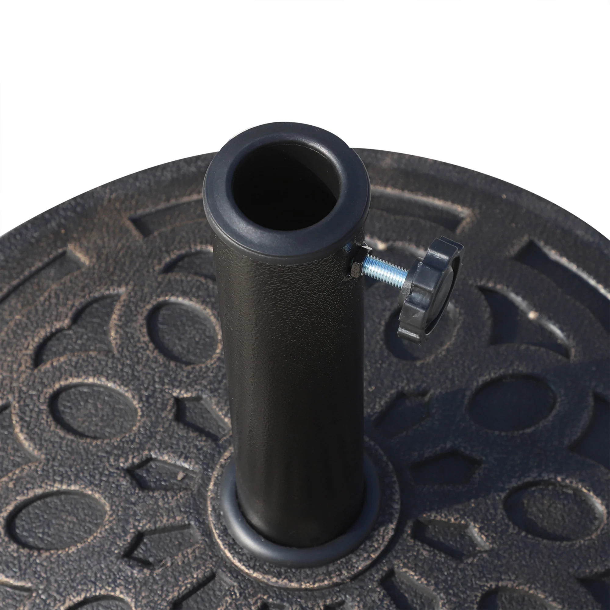 Parasol Base Round 14kg Stable Weatherproof Resin Bronze - Image 8