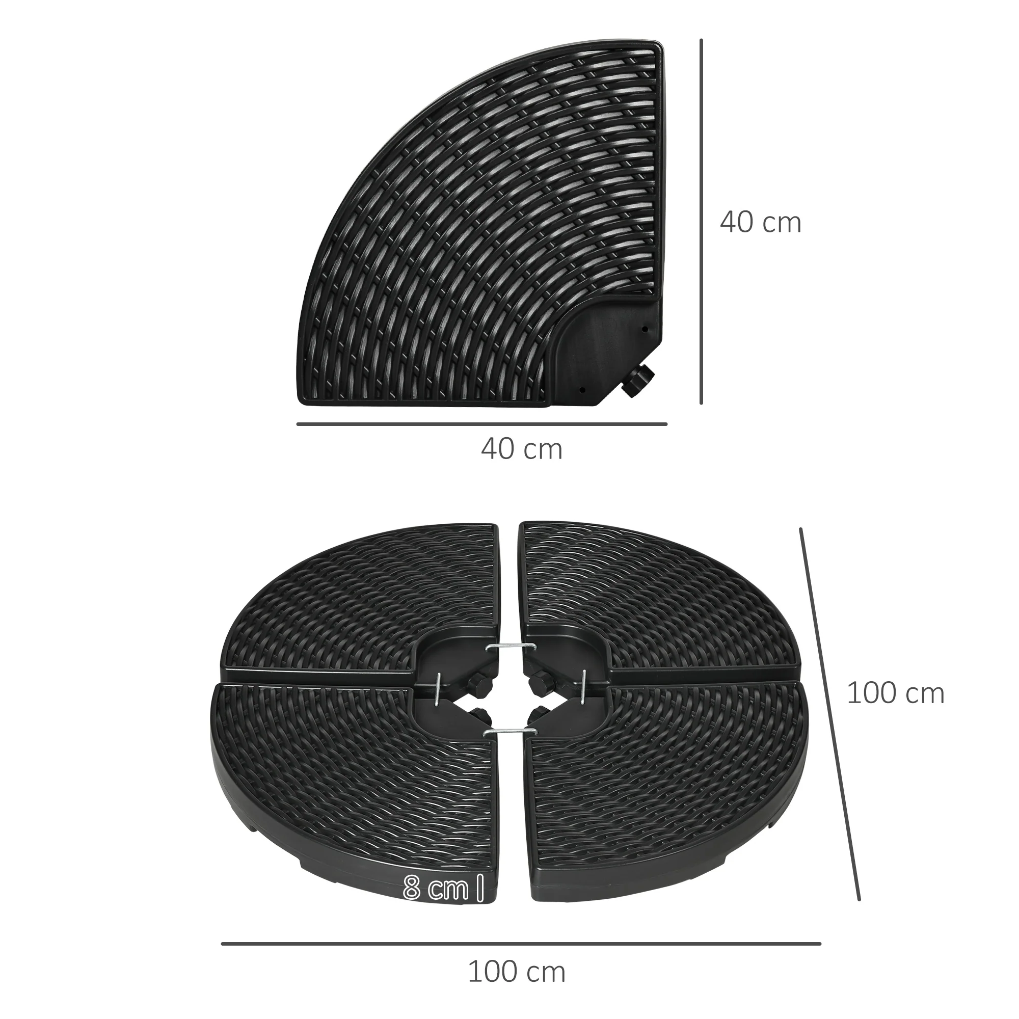 Parasol Weight Cantilever Base 52kg Water/68kg Sand Weatherproof HDPE - Image 3