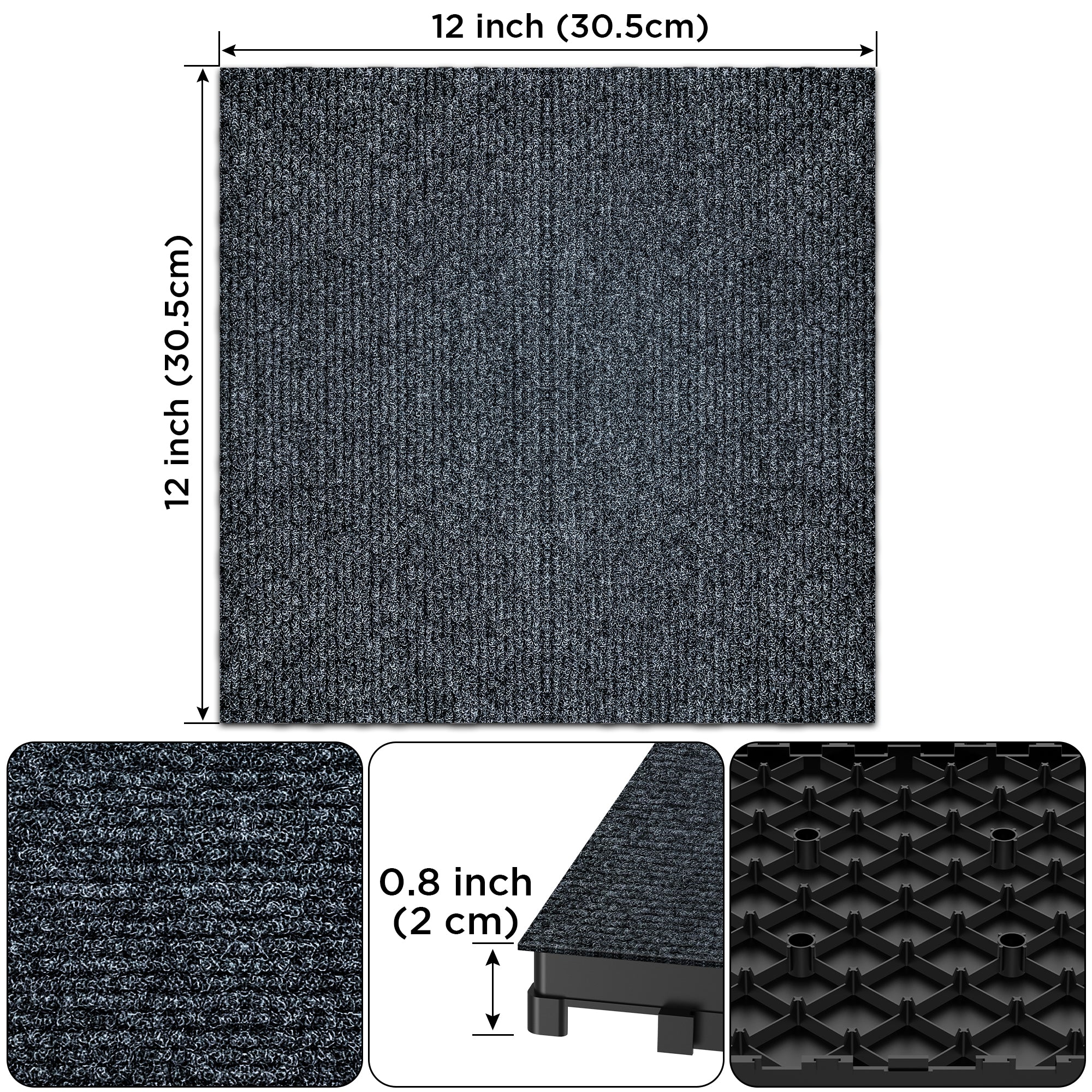 Patio Deck Tiles 12" Interlocking DIY Module 36pcs - Carpet - Image 5