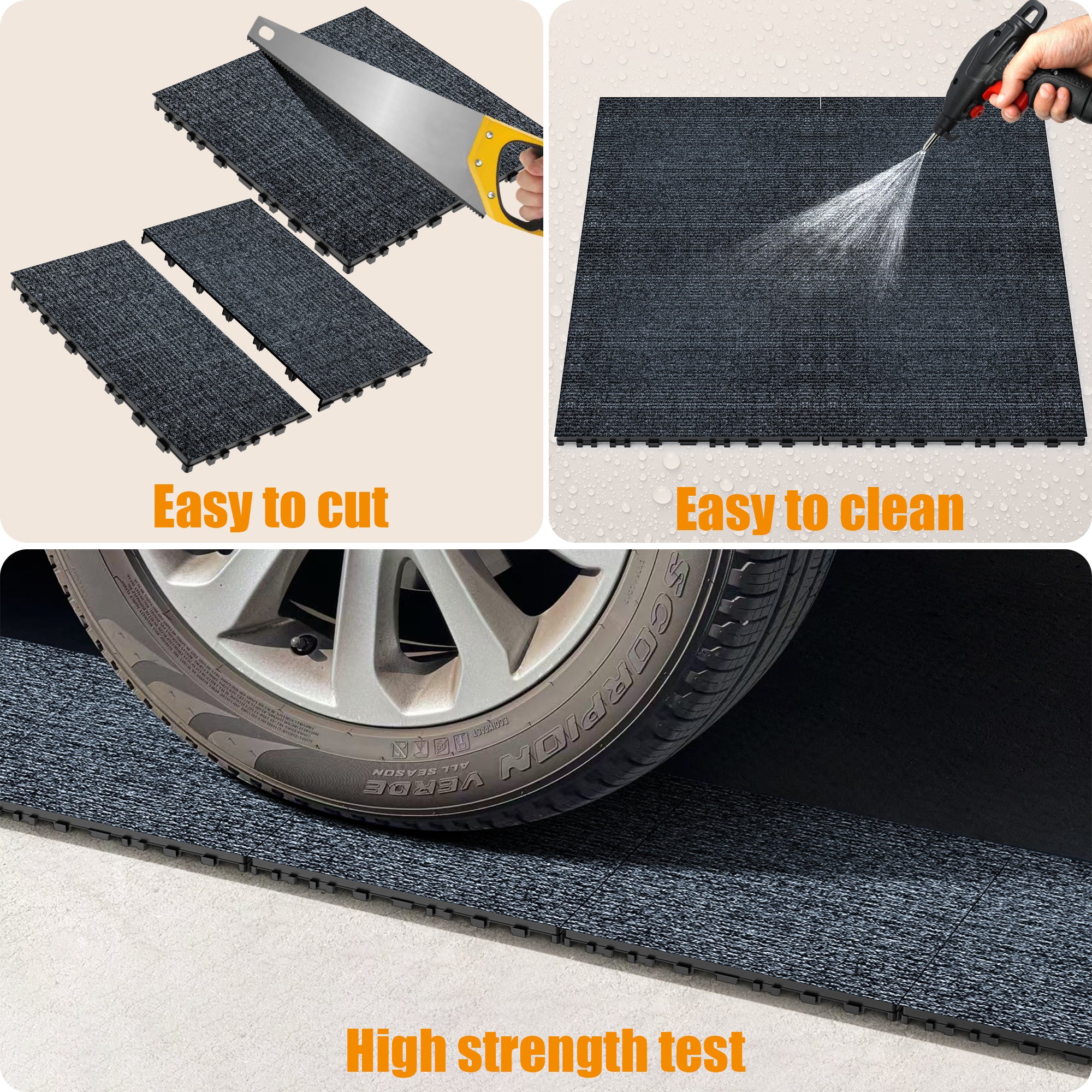 Patio Deck Tiles 12" Interlocking DIY Module 36pcs - Carpet - Image 7