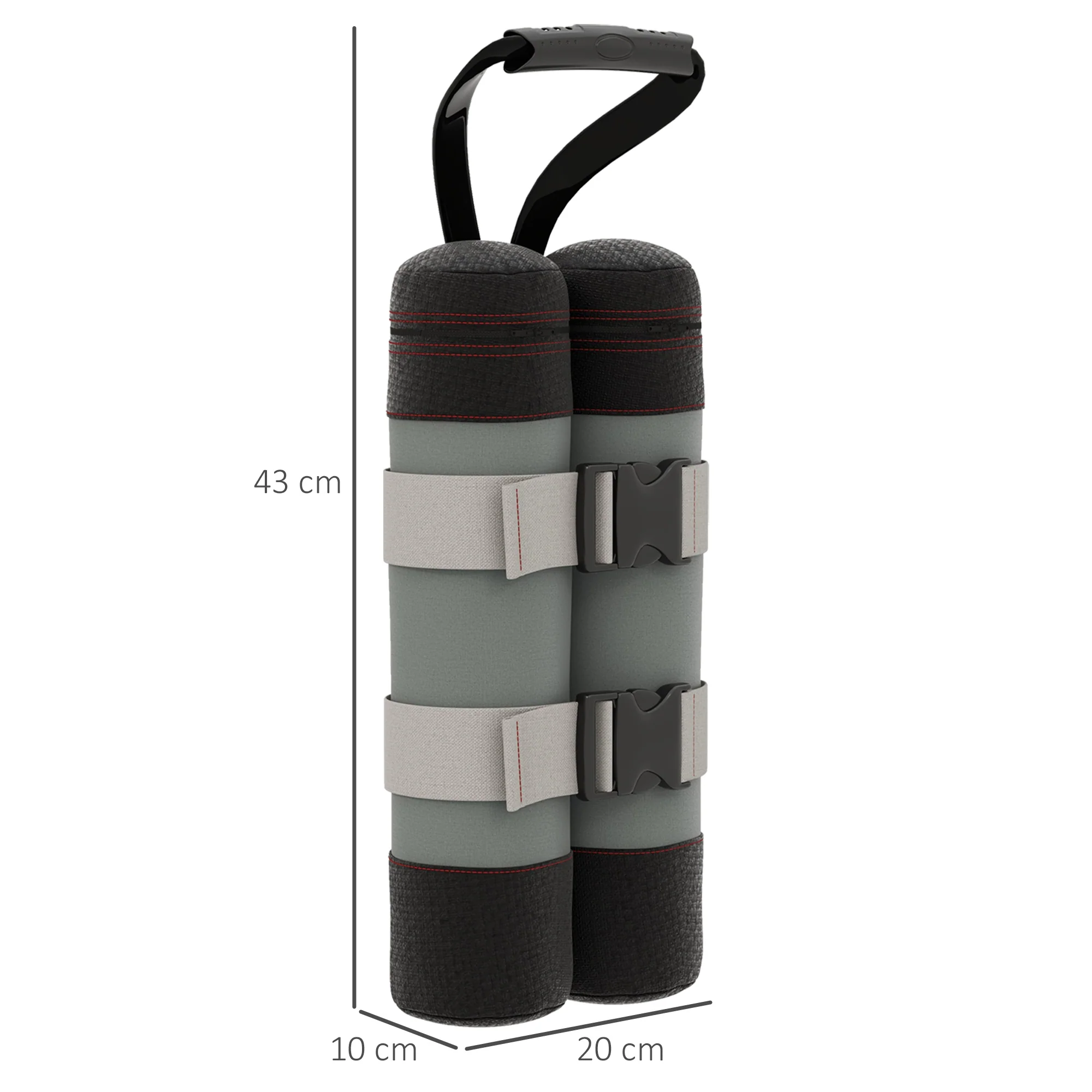 Pavilion Sandbags Set of 4 Robust Weights for Pop-Up, Grey Black Oxford Fabric - Image 3