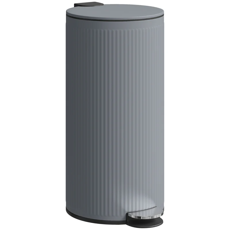 Pedal Bin 30L Soft-Close Metal Inner Bucket - Dark Grey