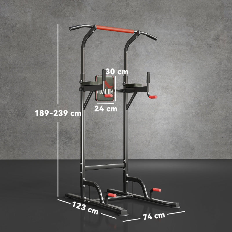 Power Tower Height Adjustable Dip Station Pull-Up Bar Padded - Image 3