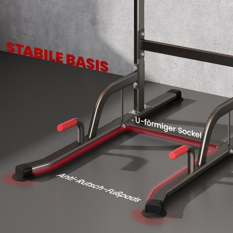 Power Tower Height Adjustable Dip Station Pull-Up Bar Padded - Image 5