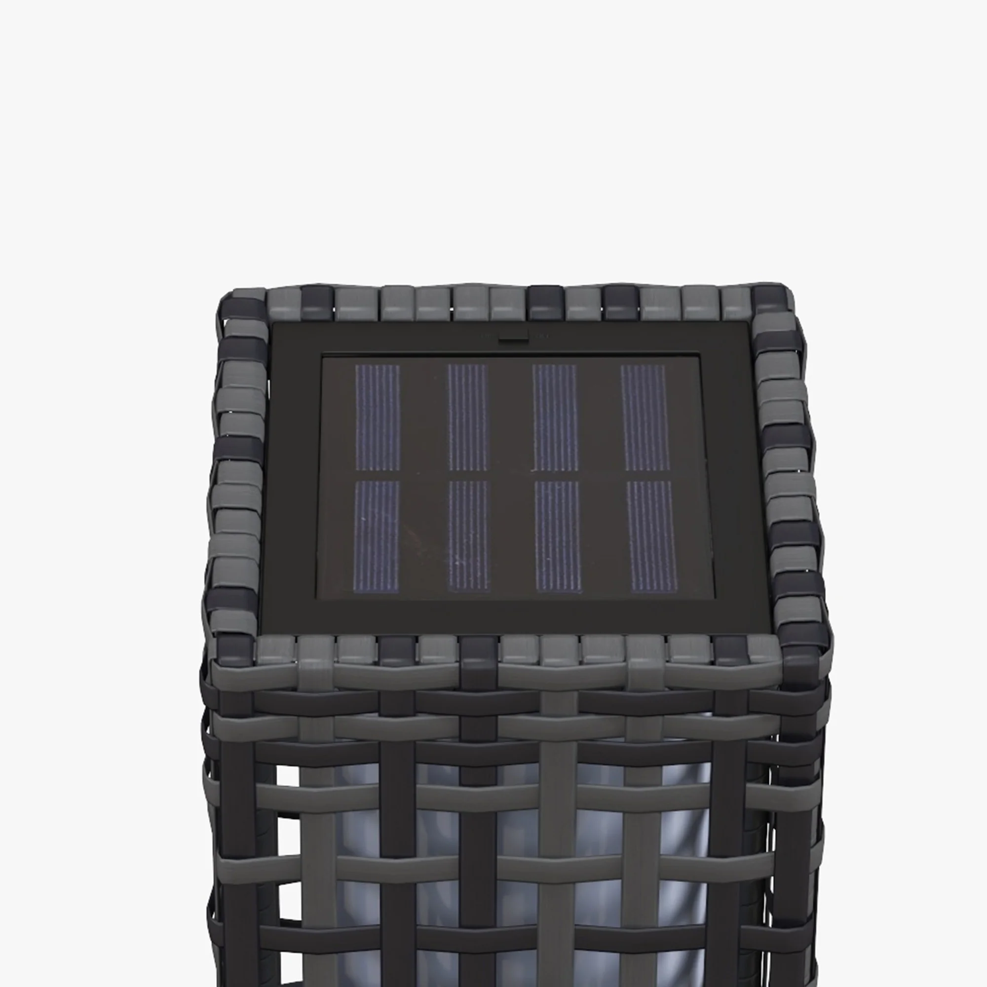 Rattan Solar Light Waterproof Path Light Automatic LED Garden Lamp Steel Grey - Image 8