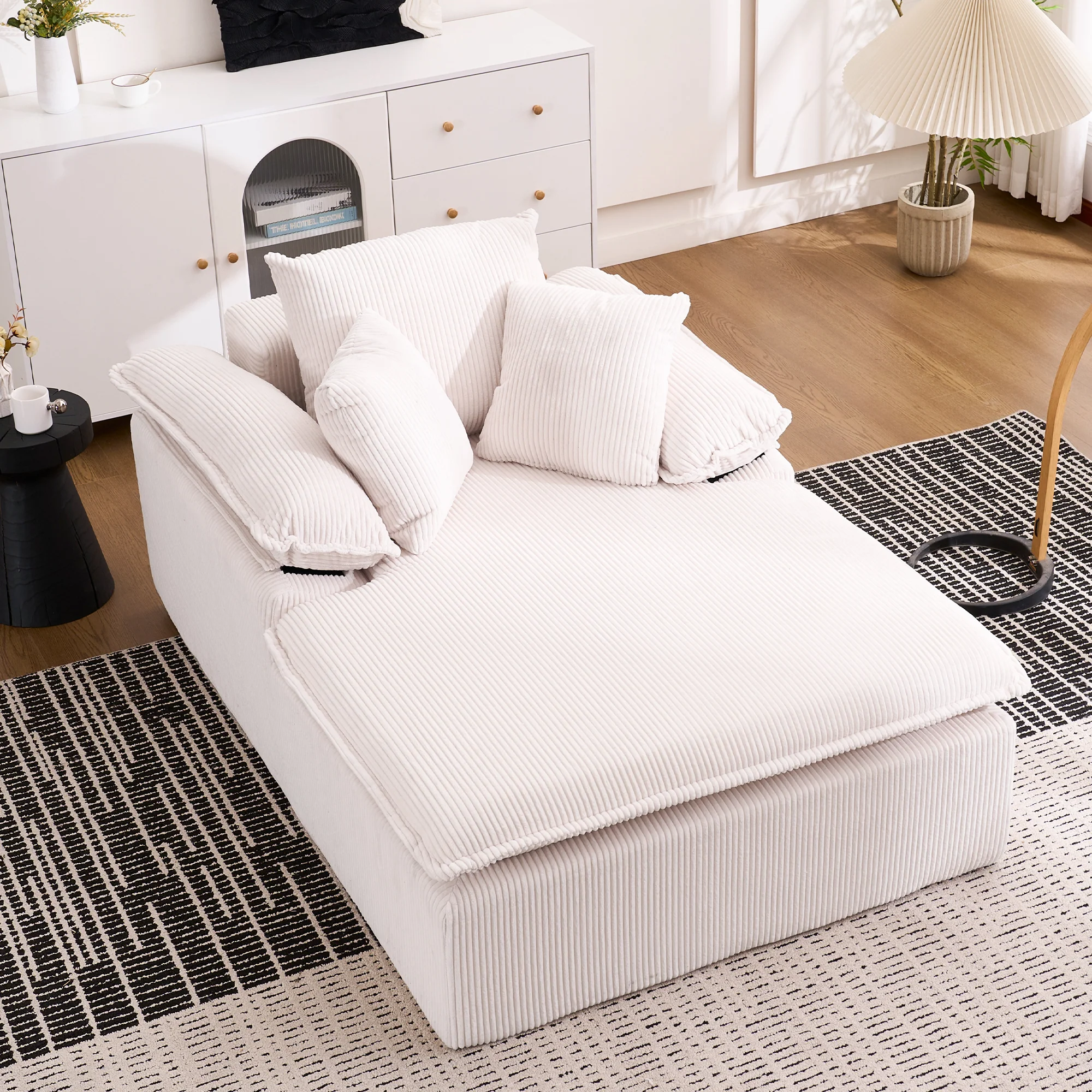 Reclining Sofa 46cm High Frameless Wide Armrests