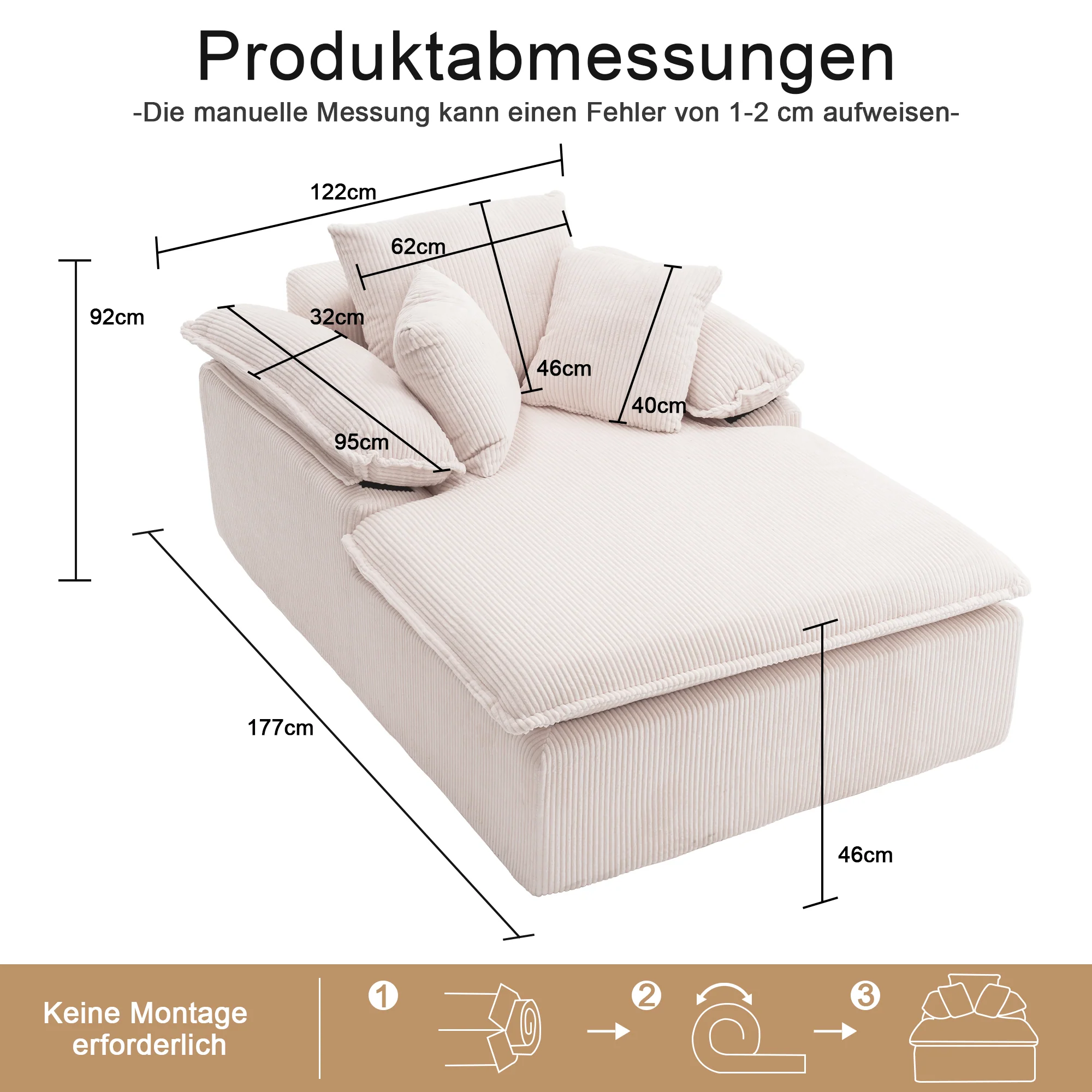 Reclining Sofa 46cm High Frameless Wide Armrests - Image 6