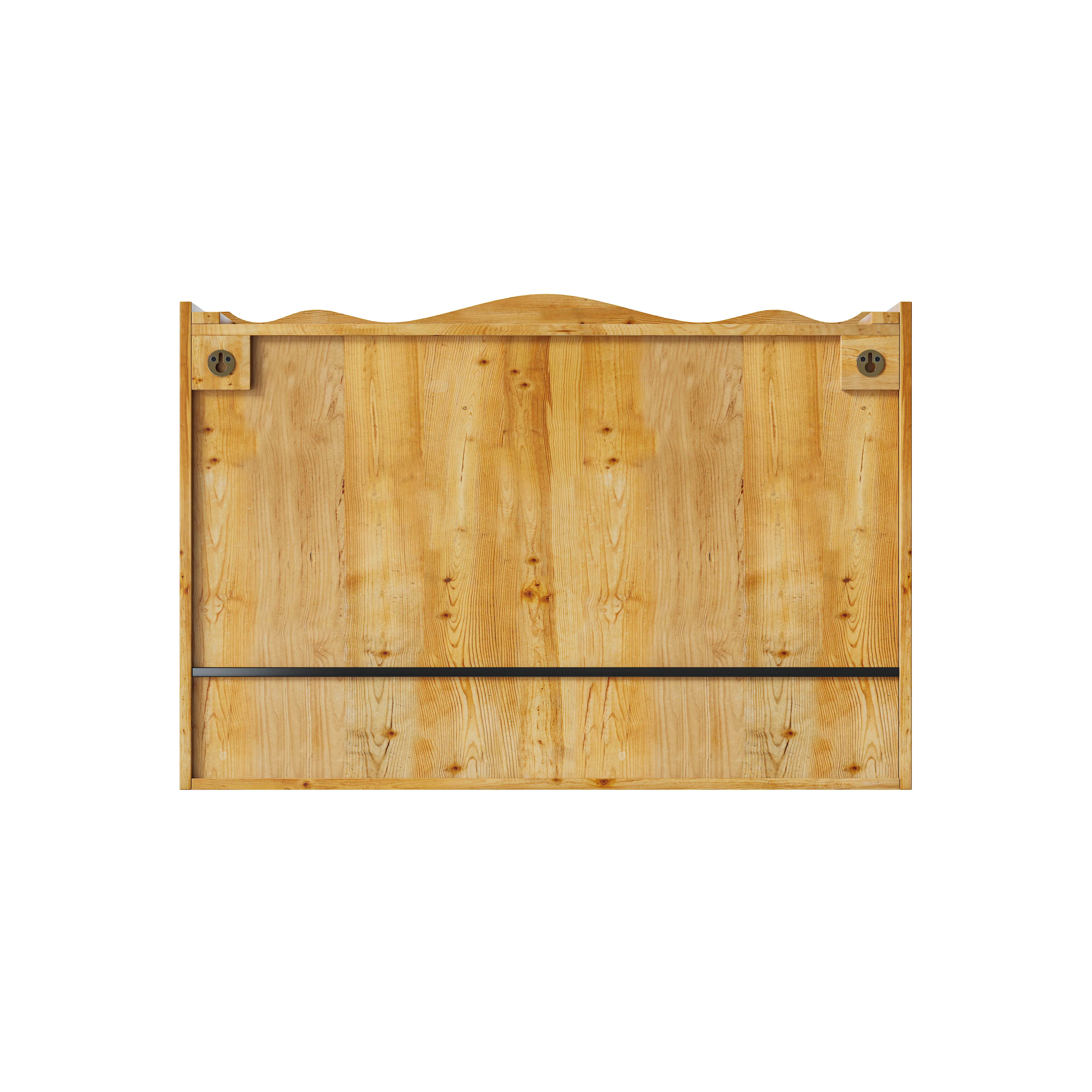 Retro 2 Door Sliding Cabinet 90CM Three Layers Storage Space, Natural Finish - Image 8