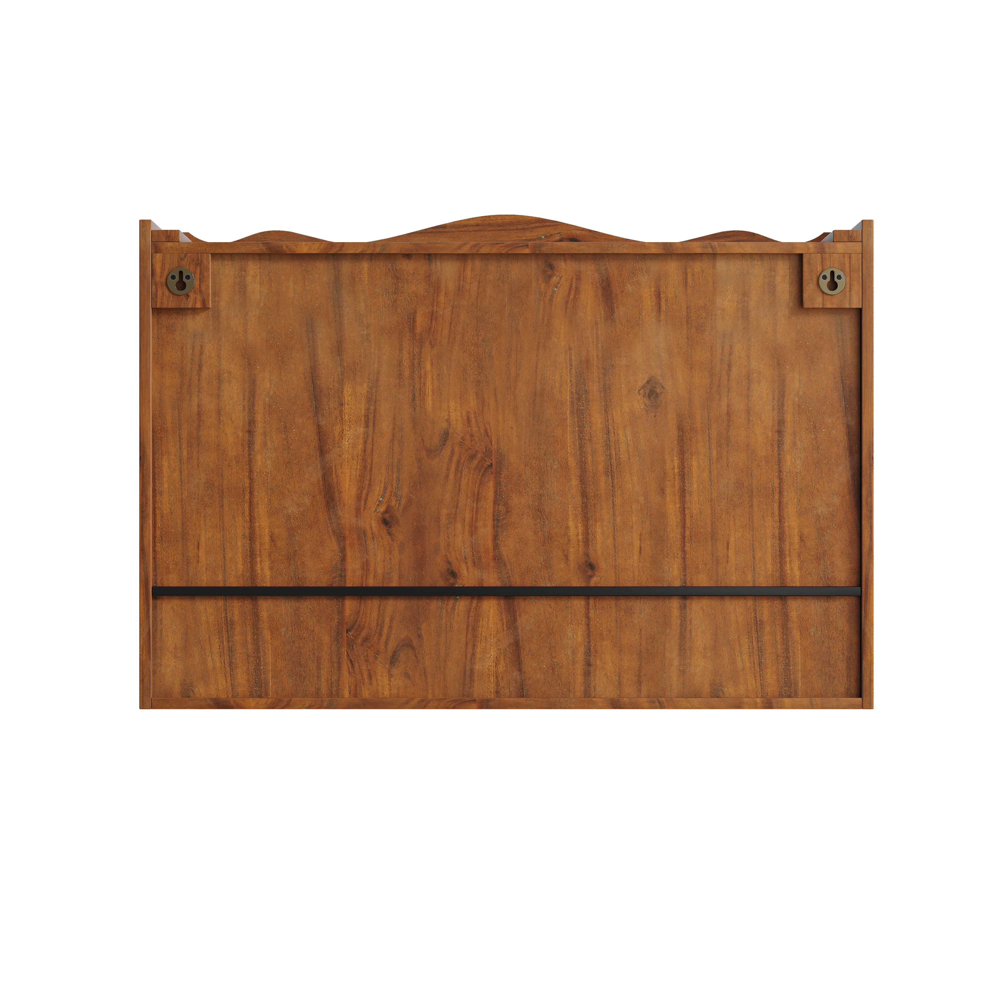 Retro Sliding Cabinet 90CM 2 Door 3-Layer Storage for Bathroom Kitchen Dining, Brown - Image 7