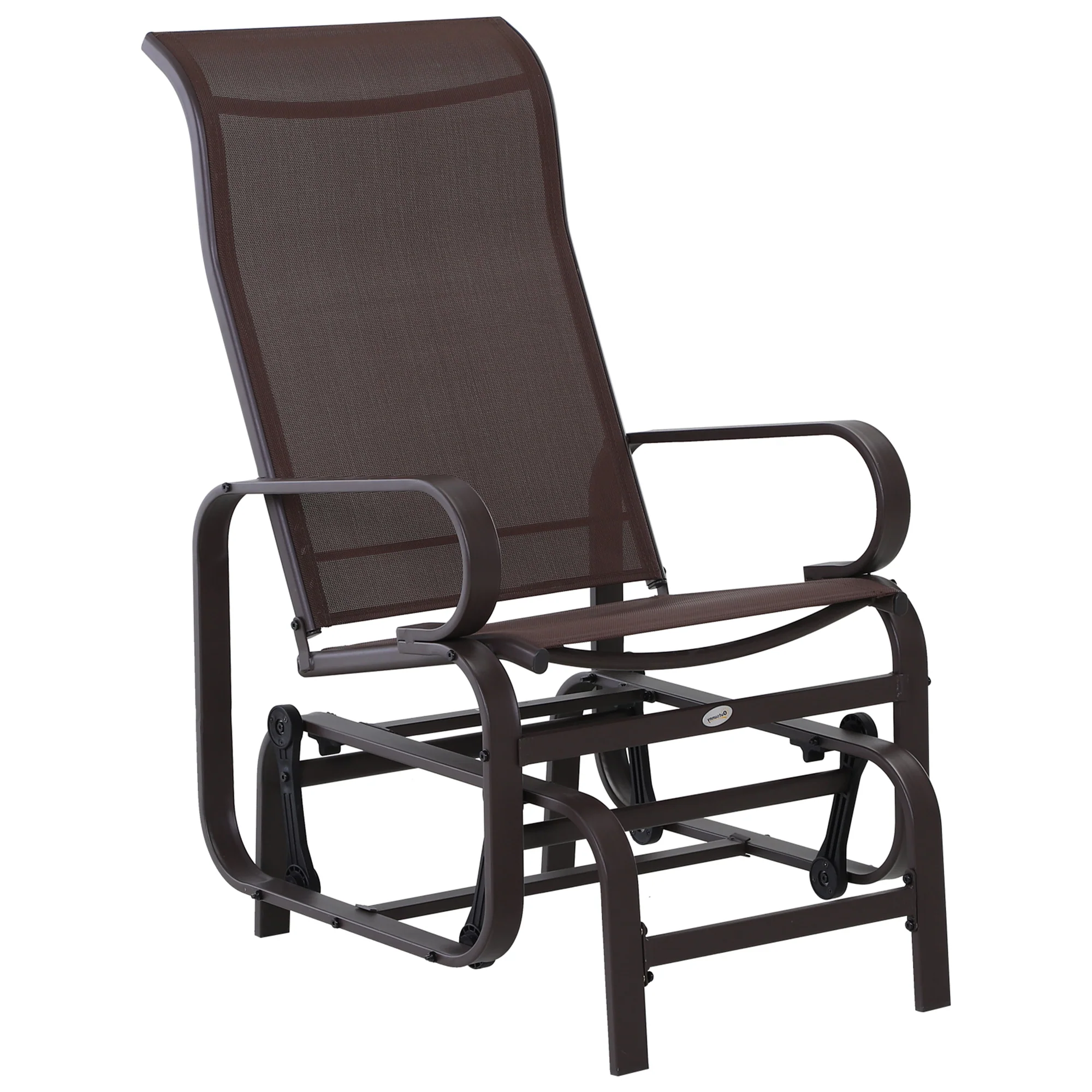 Rocking Chair Garden Relax Chair Metal Swing 60x75x104 cm Texteline - Image 2