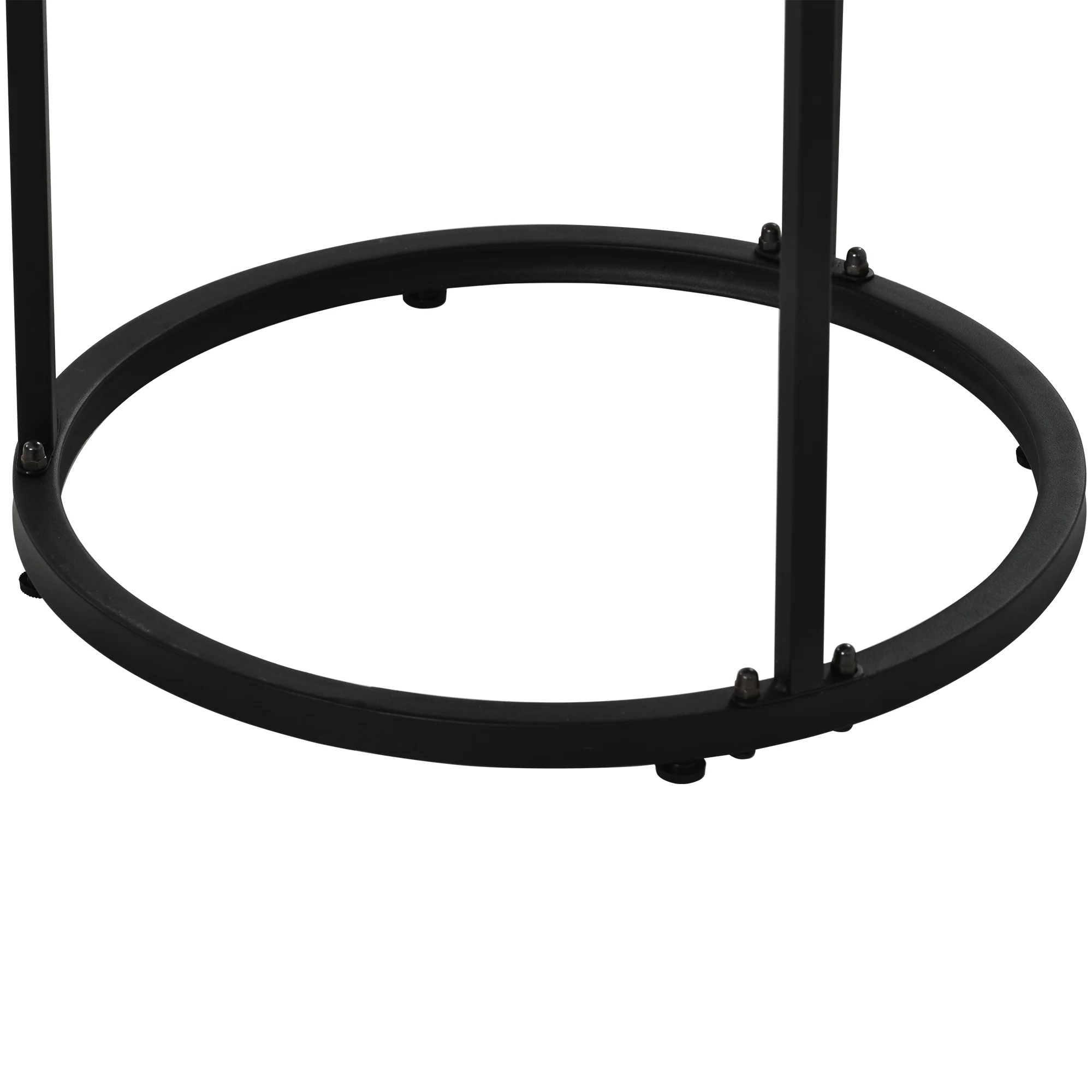 Round coffee table set of 2 nested side tables (oak) - Image 11