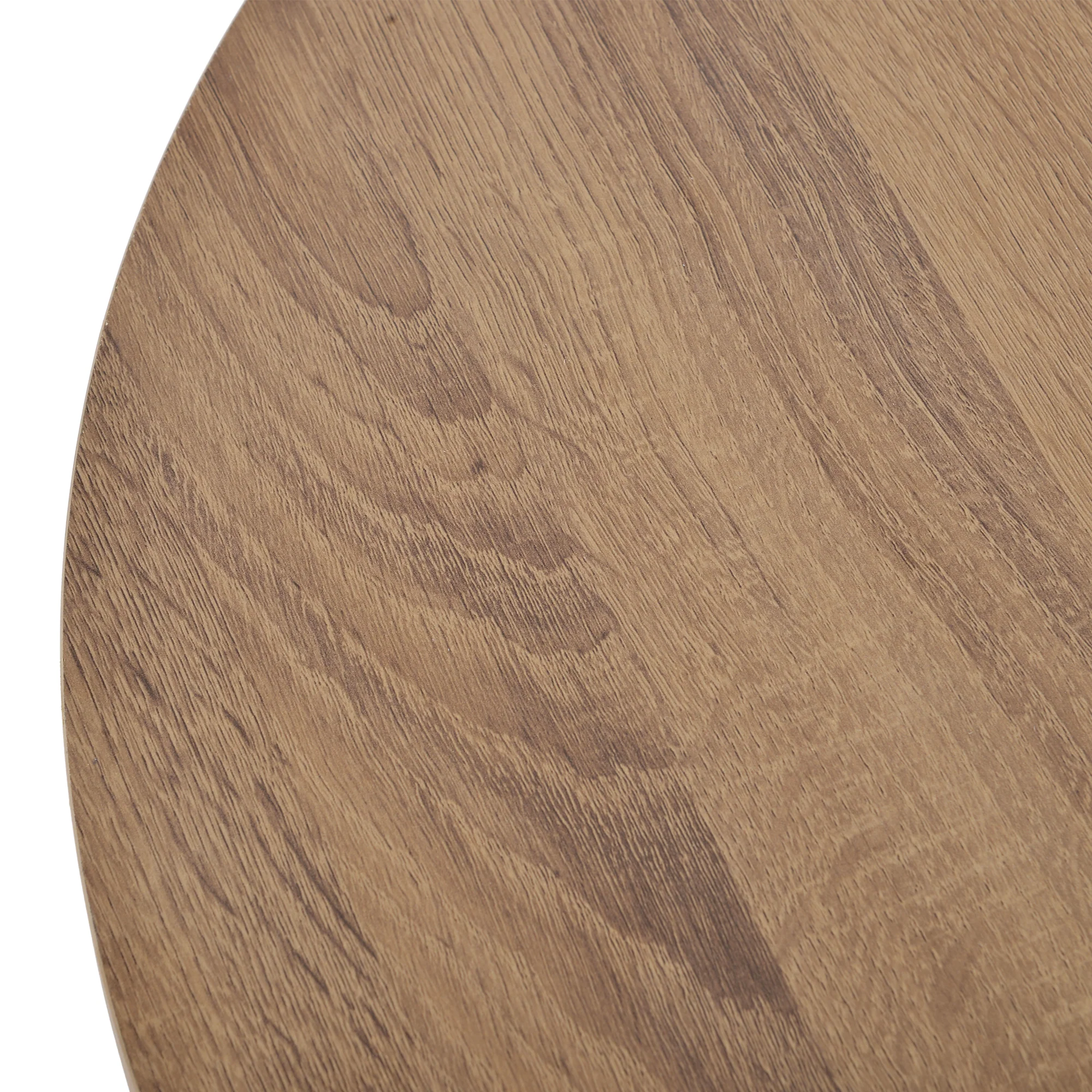 Round coffee table set of 2 nested side tables (oak) - Image 8