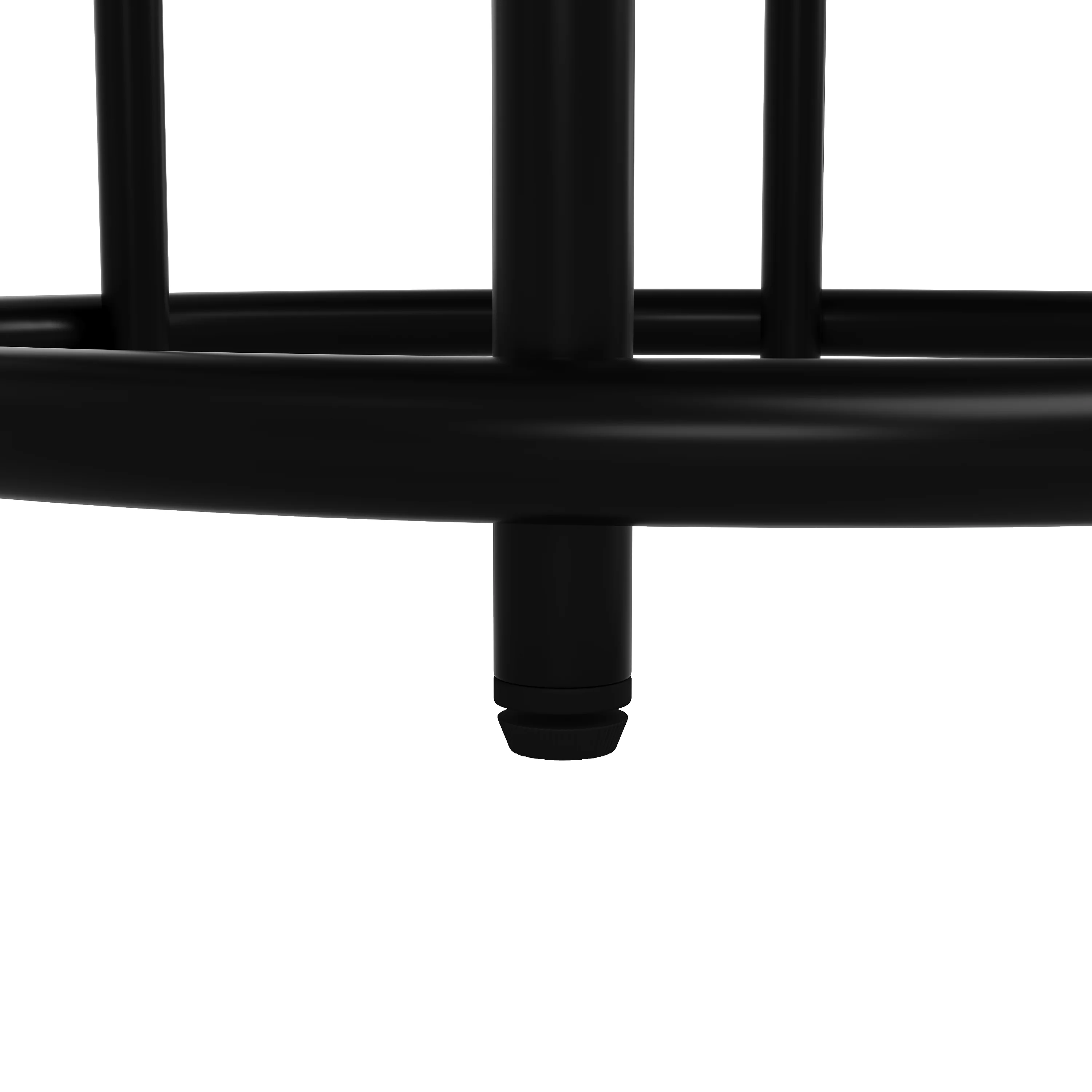 Round Dining Table 100x100cm 4-6 Seater Marbled MDF Metal Legs - Black - Image 10