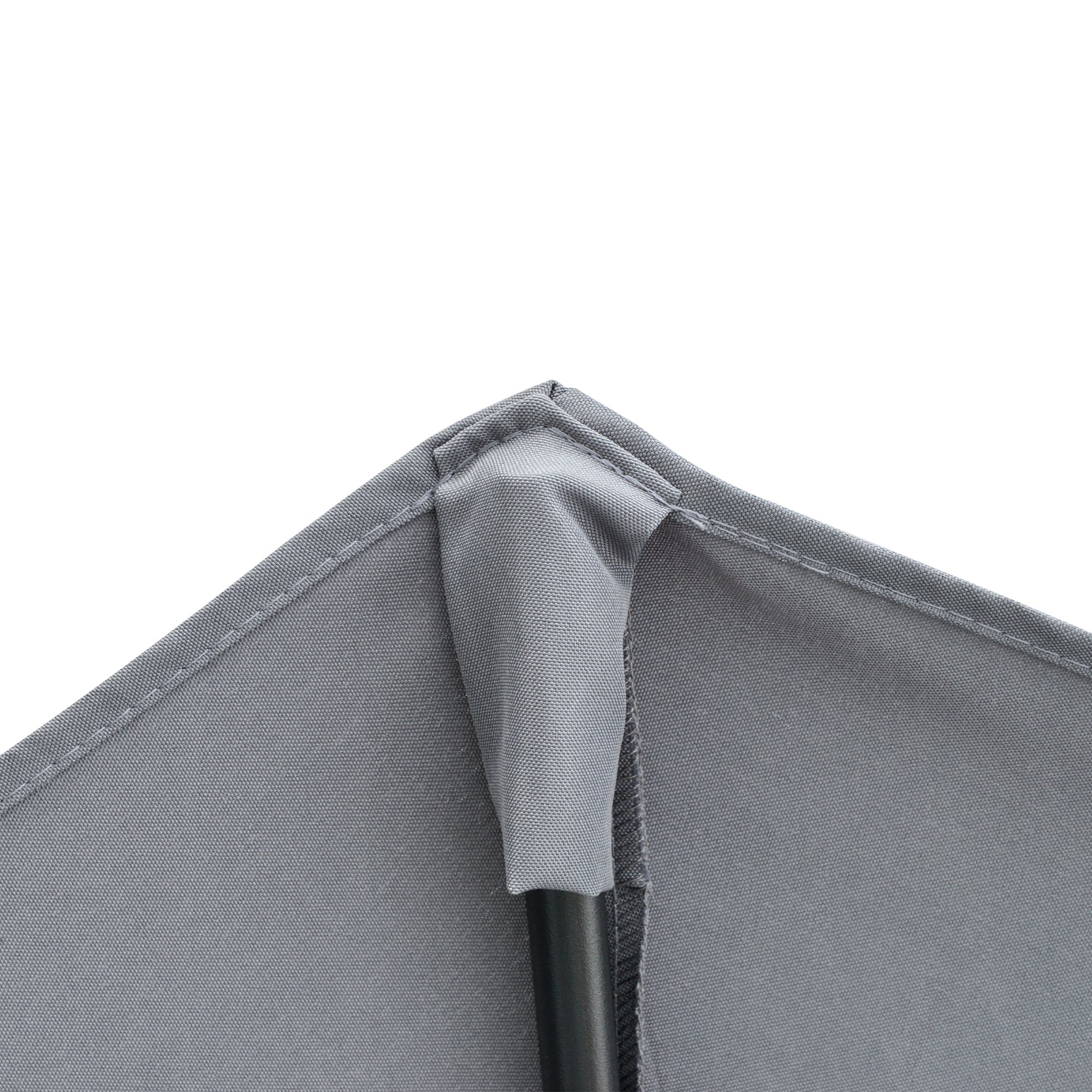 Semi-circular Parasol with Stand, Waterproof 2x2m for Garden/Patio/Balcony, 100% Polyester Dark Grey - Image 7
