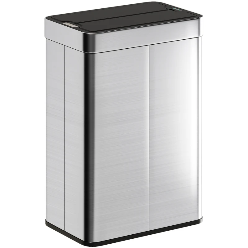 Sensor Trash Can 55 L Automatic Butterfly Lid - Stainless Steel Silver