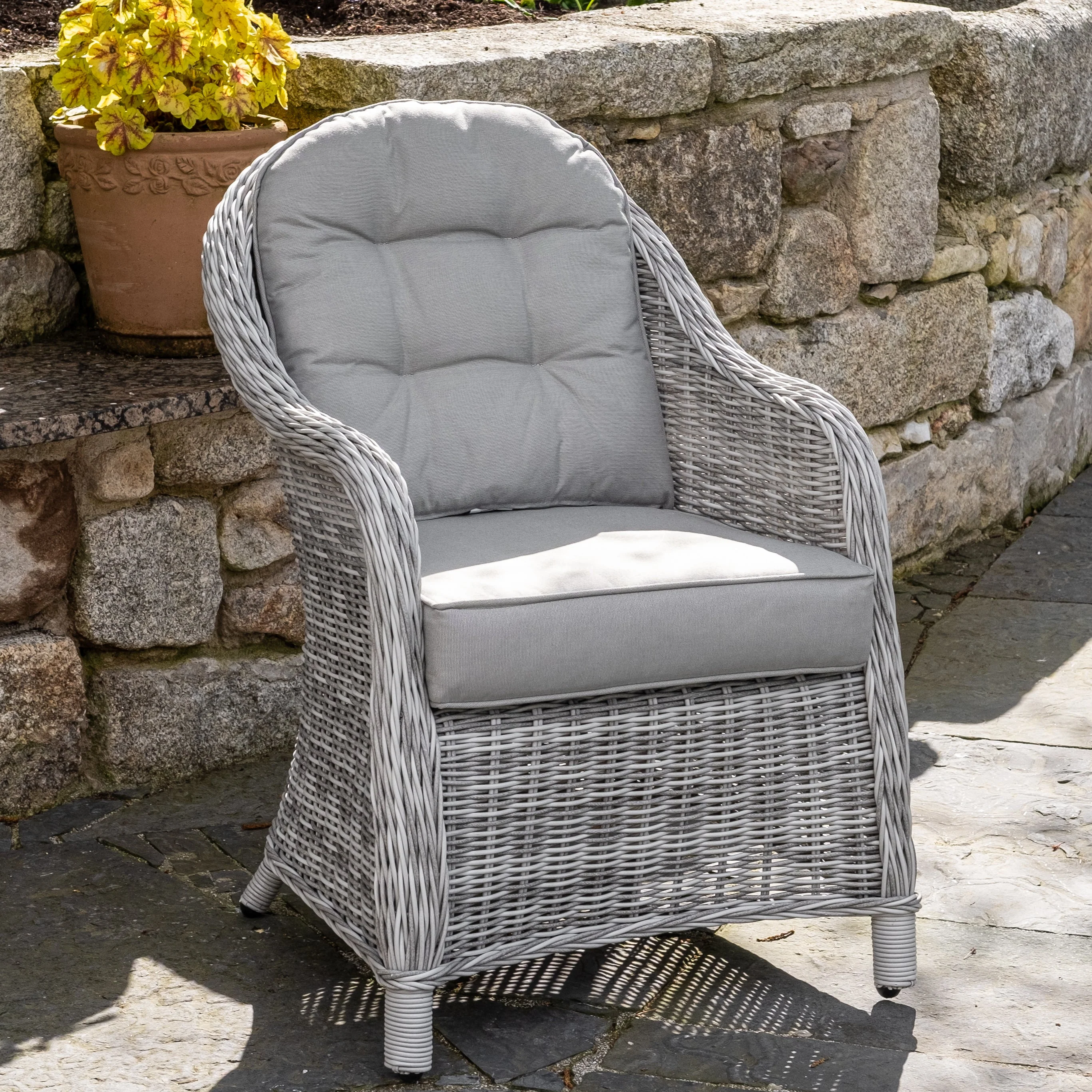 Sepino - 6 Seater Set with Oval Table & Lazy Susan (Light Grey) - Image 5