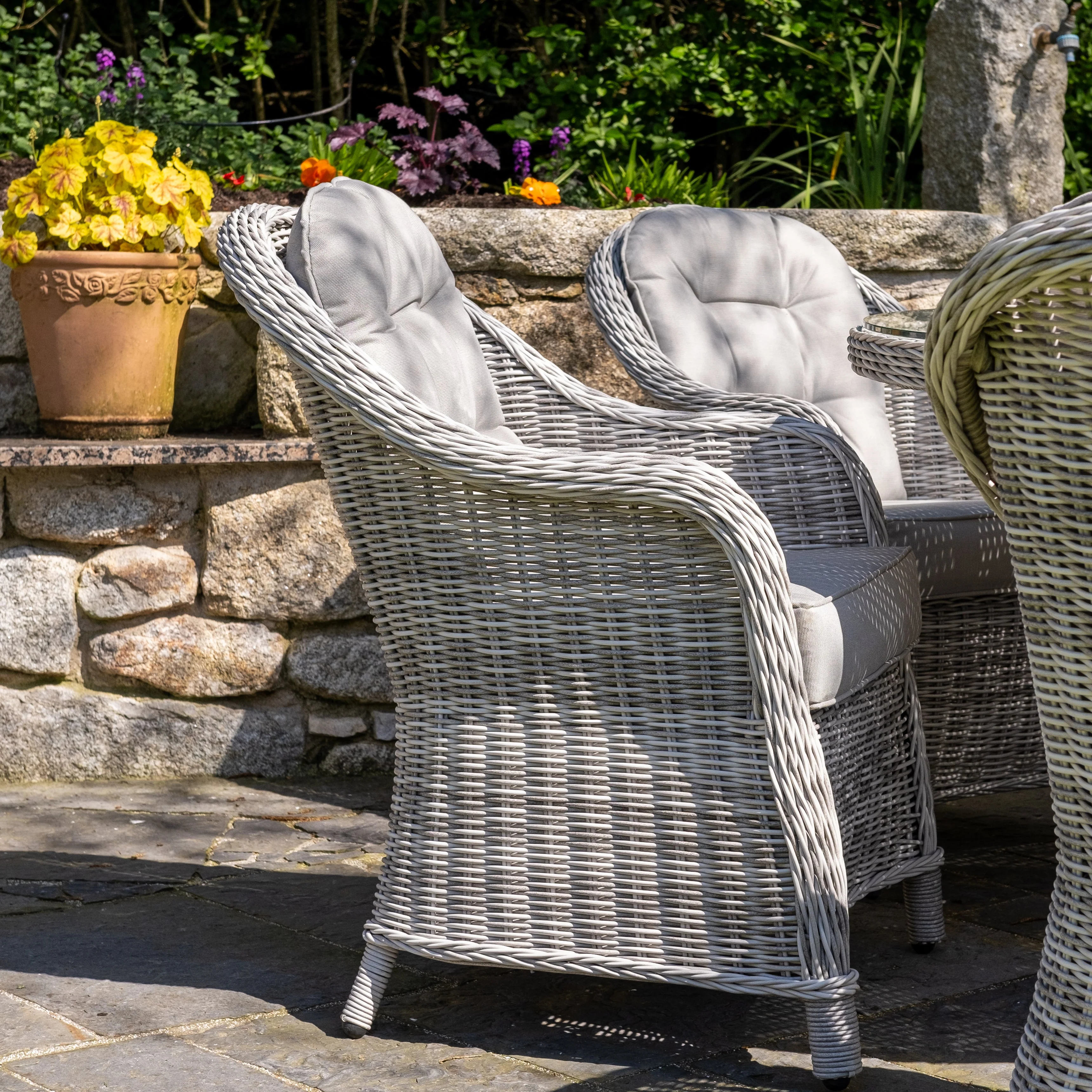Sepino - 6 Seater Set with Round Table & Lazy Susan (Light Grey) - Image 10