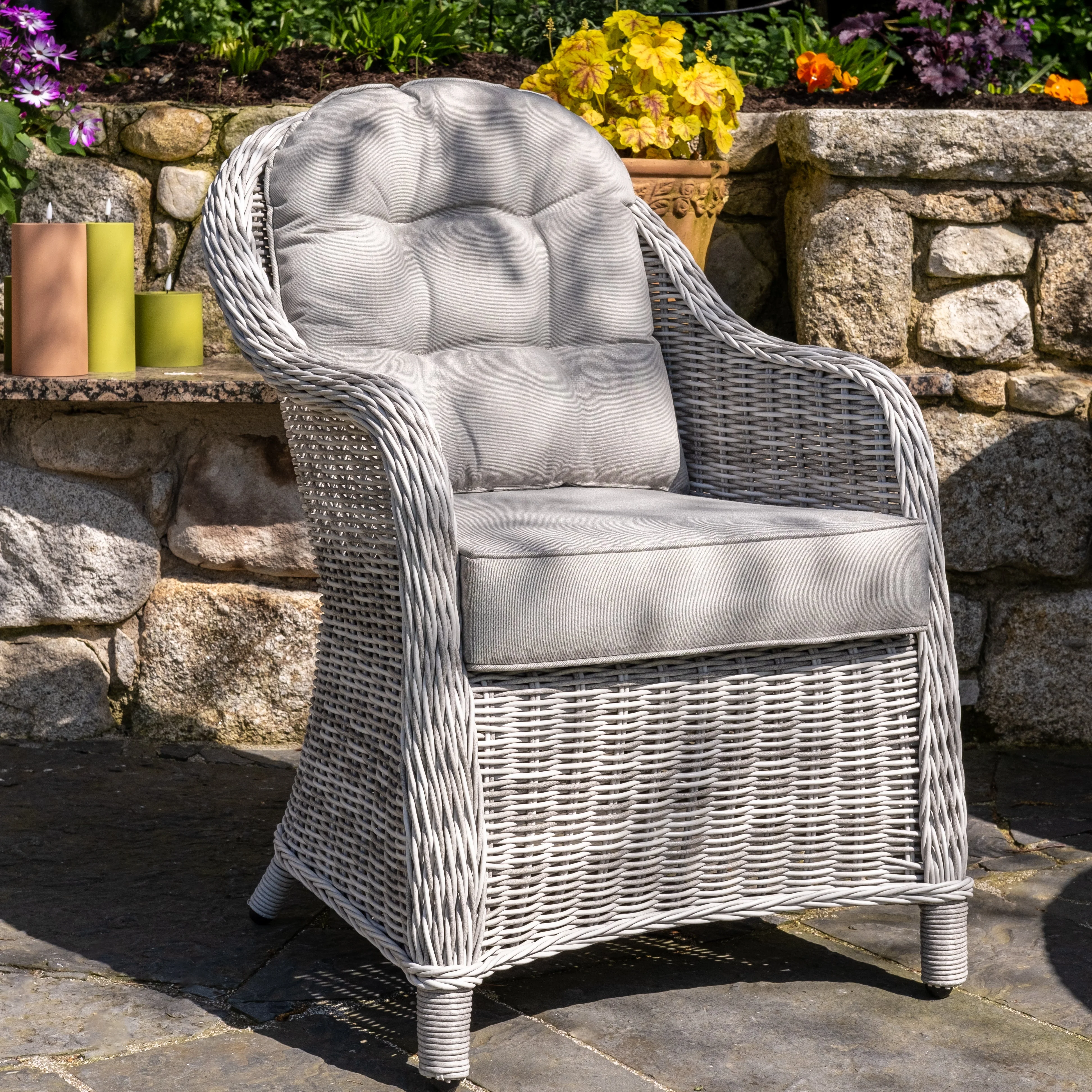 Sepino - 6 Seater Set with Round Table & Lazy Susan (Light Grey) - Image 7