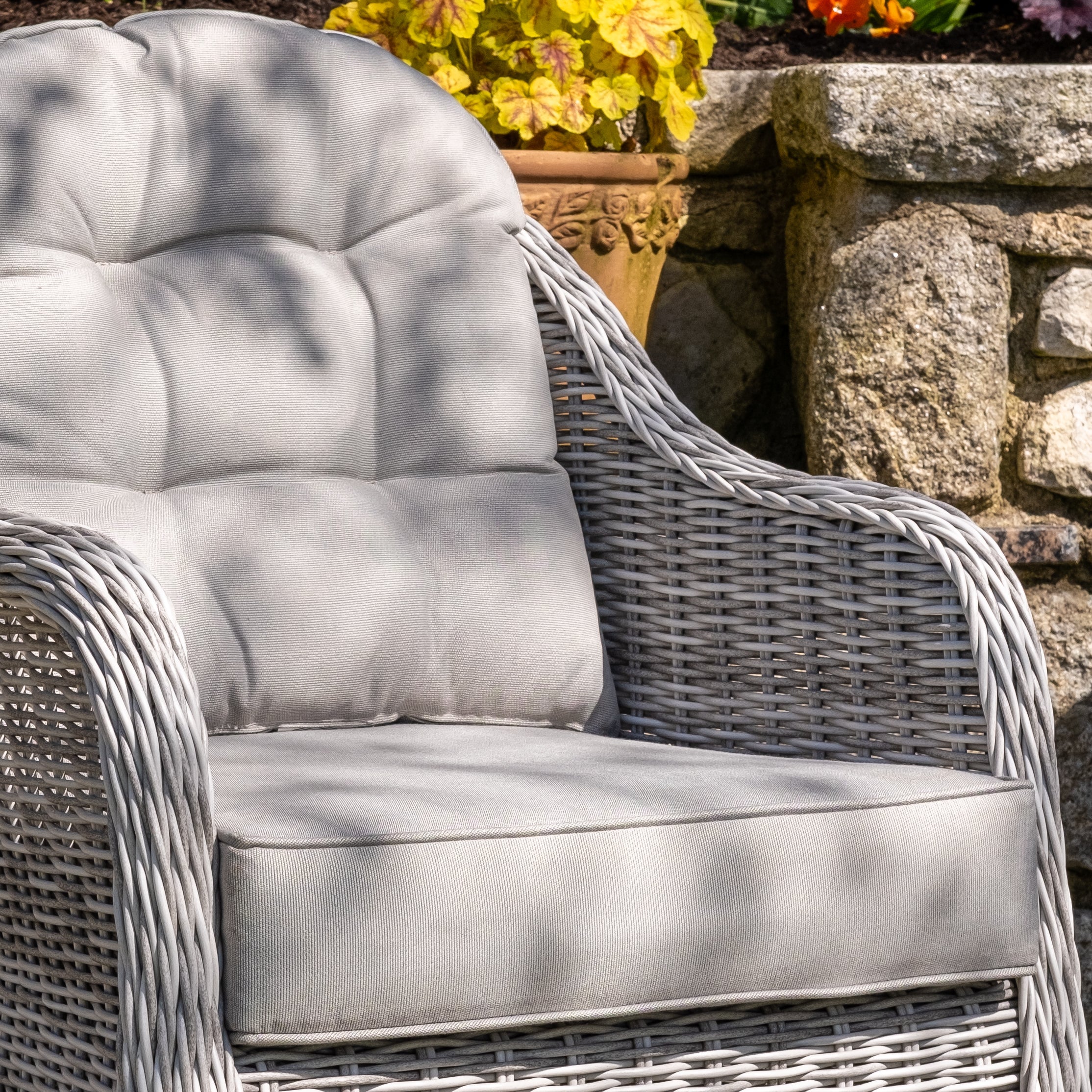 Sepino - 6 Seater Set with Round Table & Lazy Susan (Light Grey) - Image 8