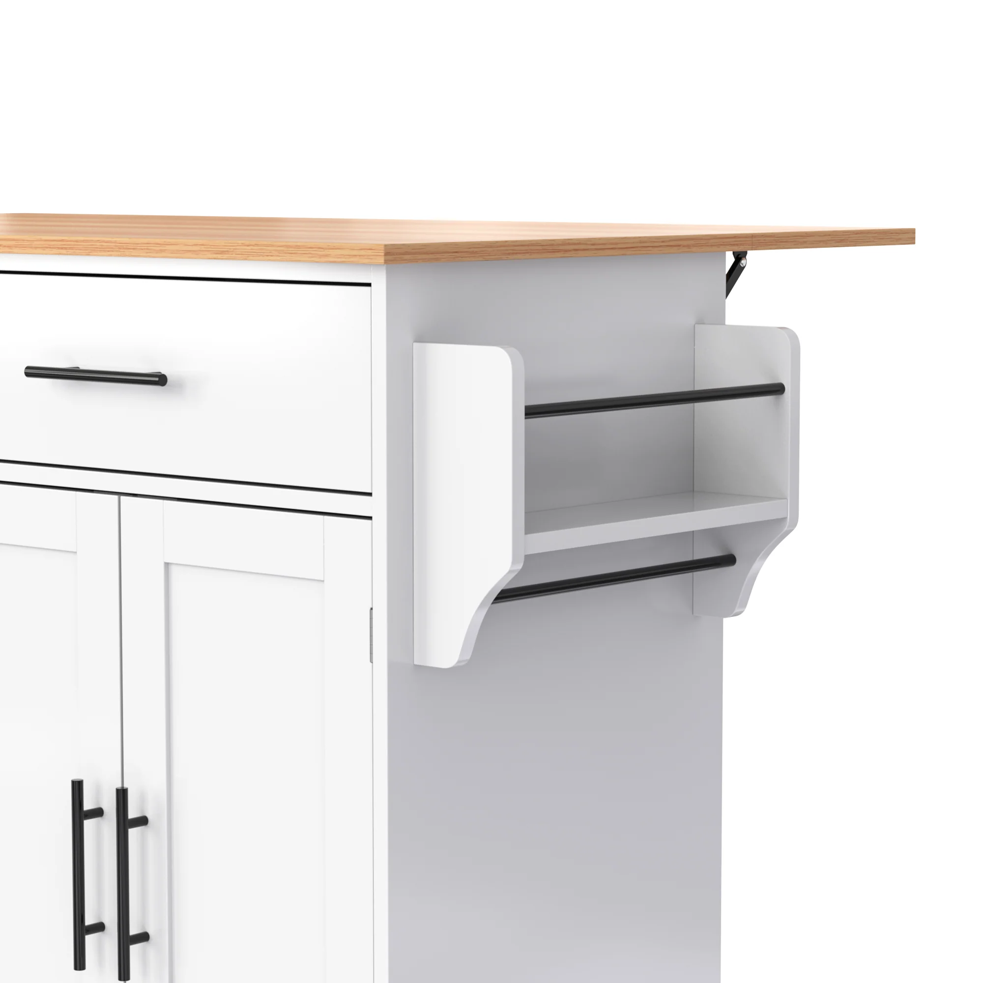 Serving Trolley Folding Tabletop Casters Interchangeable Legs - White - Image 10
