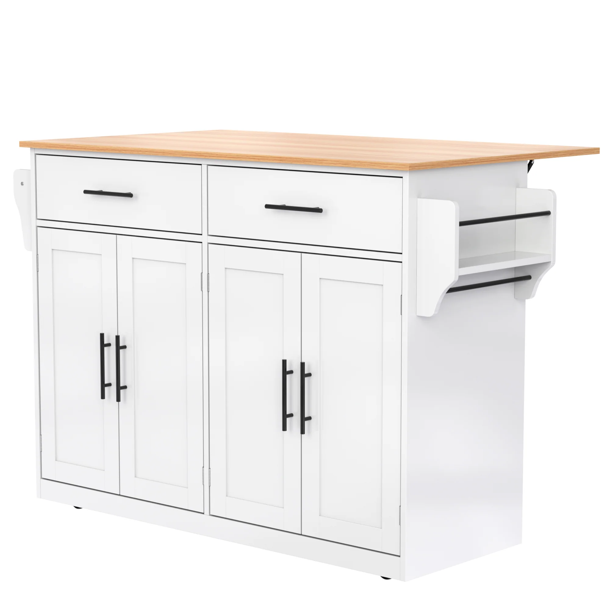 Serving Trolley Folding Tabletop Casters Interchangeable Legs - White - Image 9