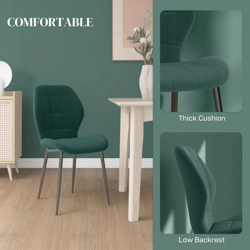 Set of Four Relaxed Tub Dining Chairs, Flannel - Green - Image 5