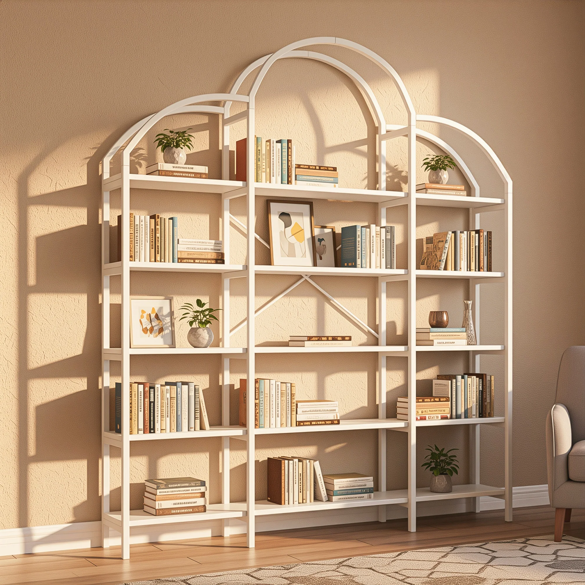 Shelf 170x26x190cm 5-Tier Cloud Shape - White - Image 2