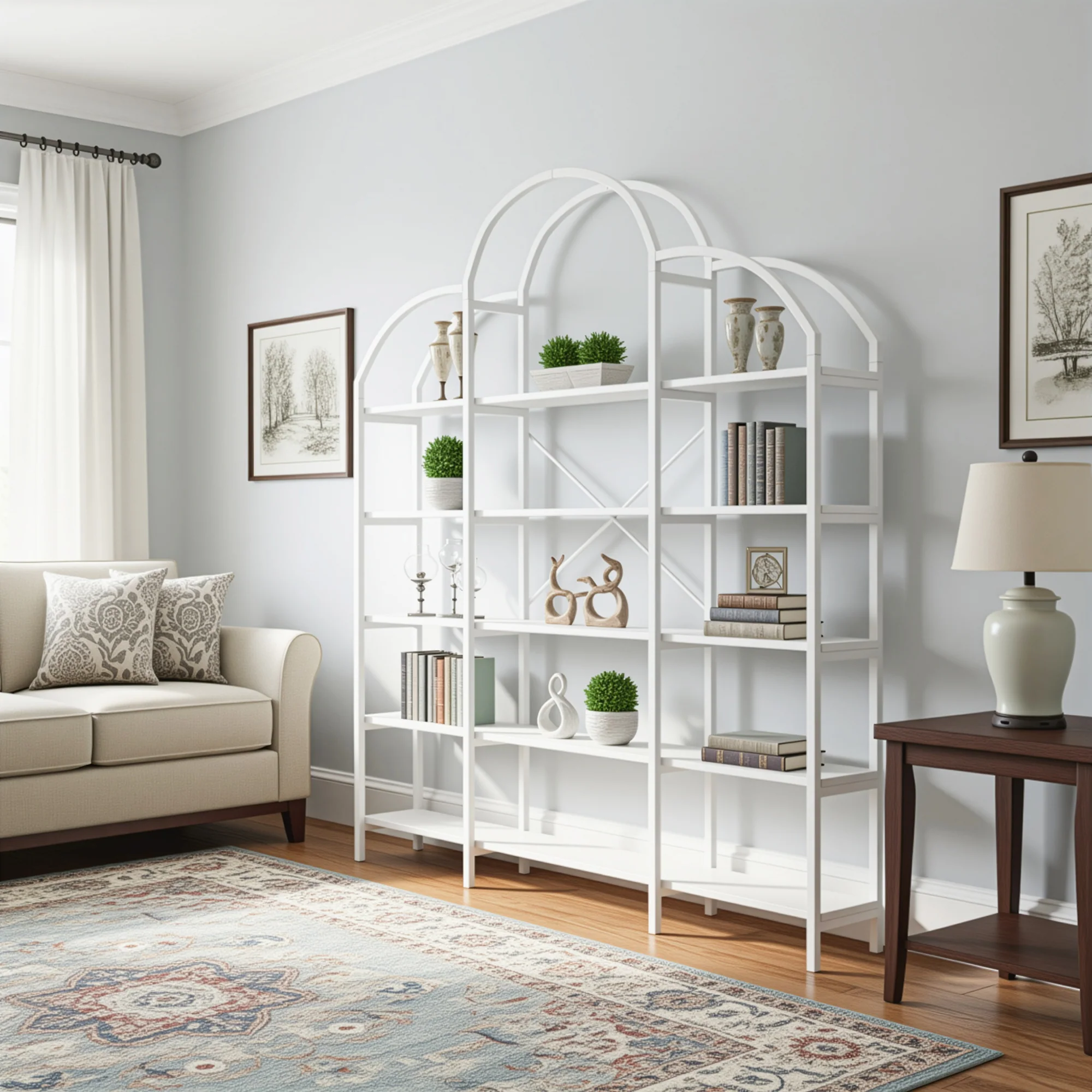 Shelf 170x26x190cm 5-Tier Cloud Shape - White - Image 3