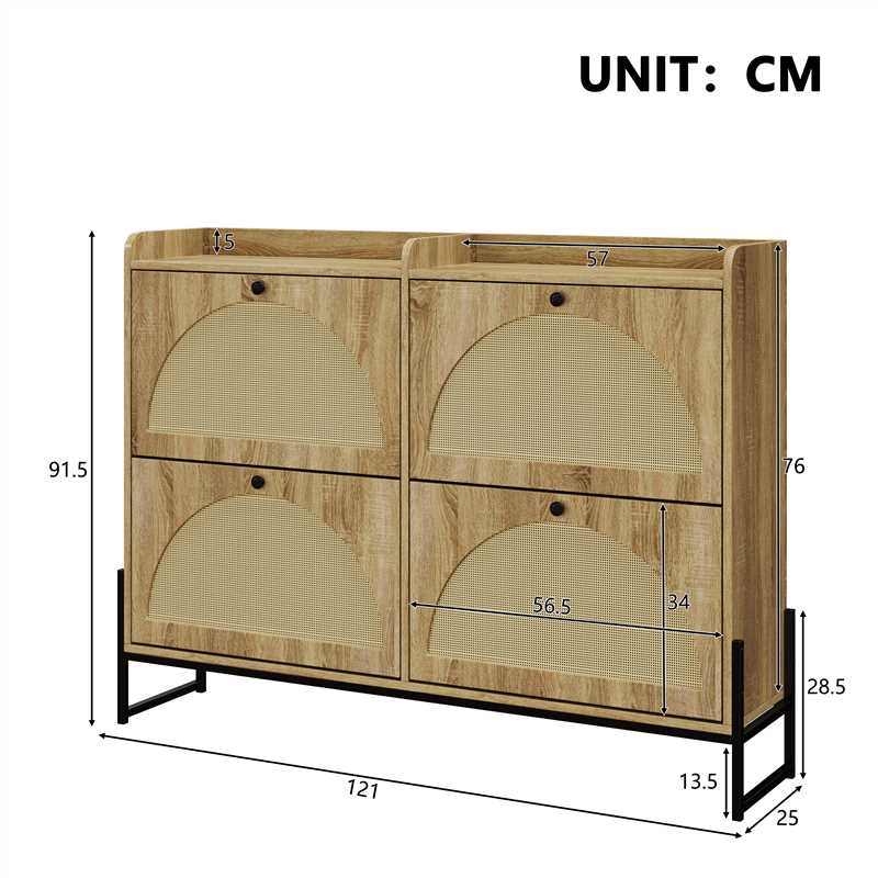 Shoe cabinet 4 flaps adjustable narrow for hallway - Image 5
