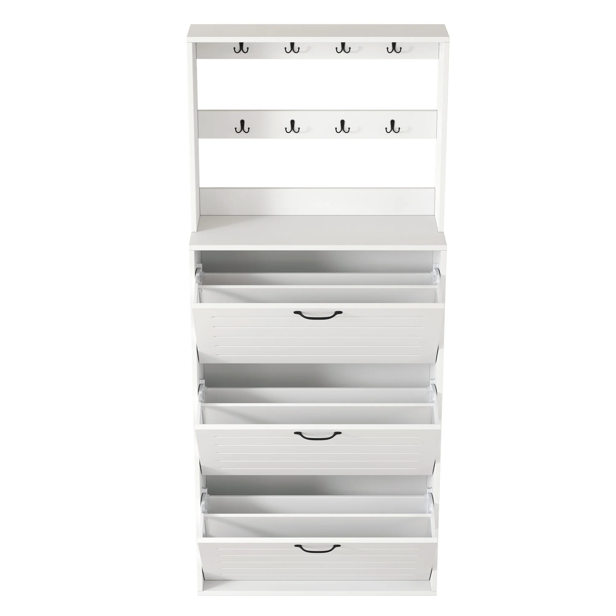 Shoe Cabinet with 3 Doors, Hooks, 15 Pairs Capacity - Image 11