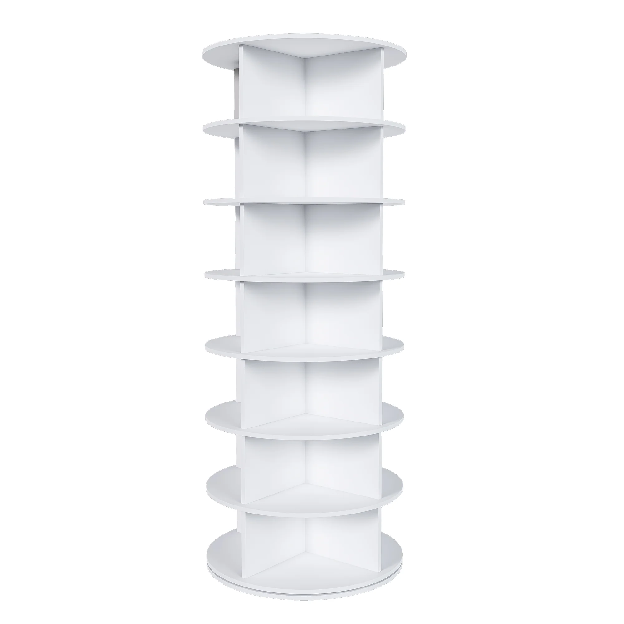 Shoe Rack Tower 7-Tier 360° Rotatable 28 Pairs - White - Image 5