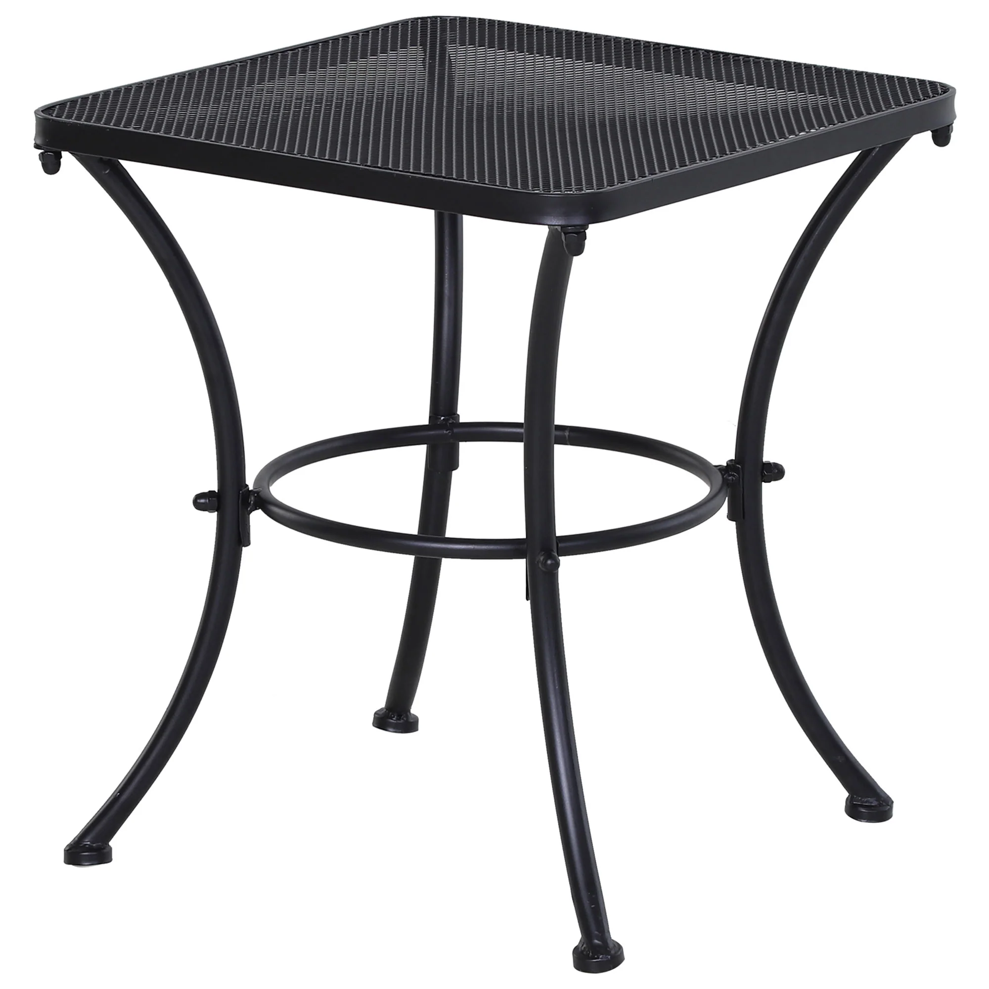 Side Table, Garden/Balcony Coffee Table 45x45x50cm, Metal Black - Image 3