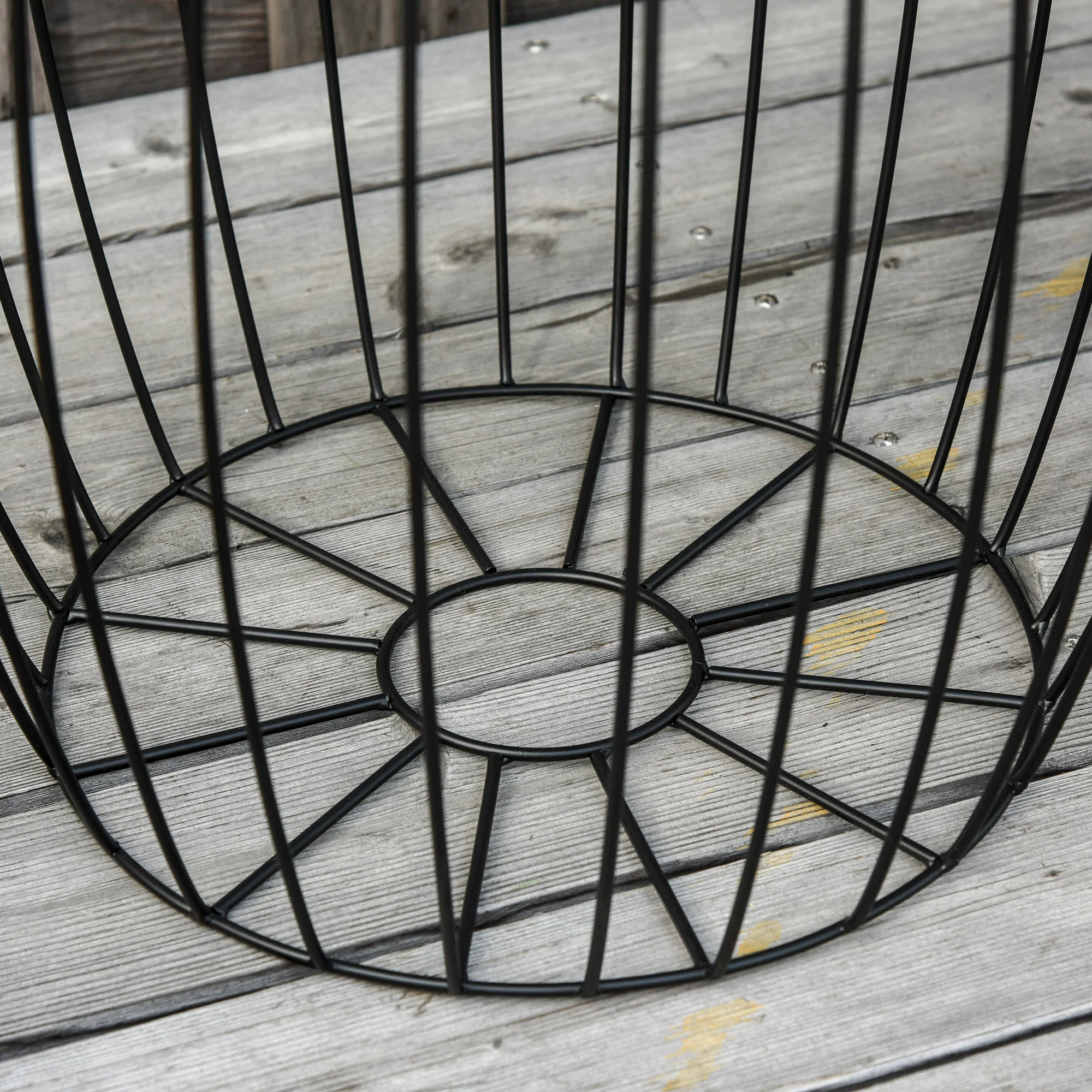 Side tables, Set of 3 Retro Style Metal Basket, Natural and Black - Image 8