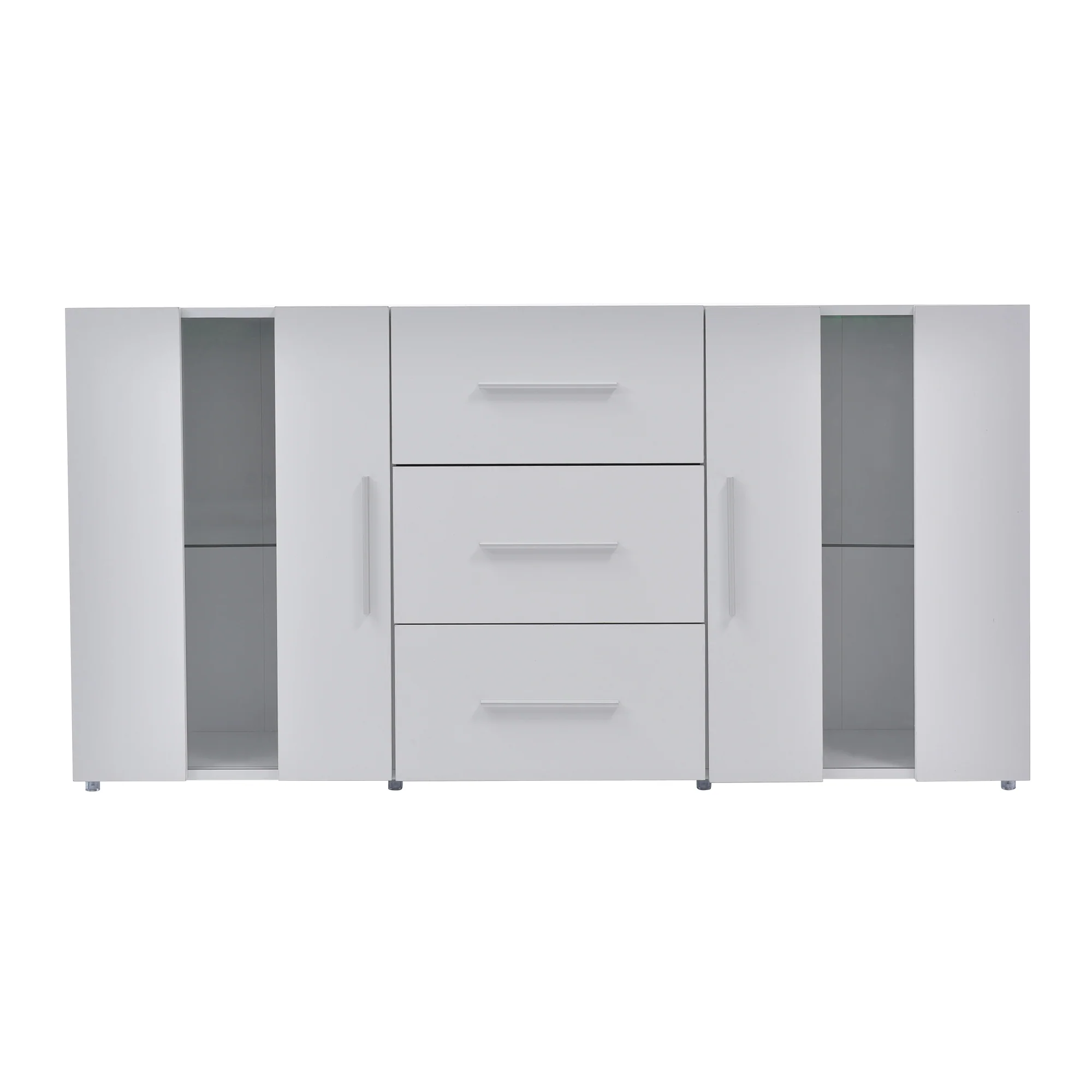Sideboard, 16-Color LED Lights, 140x35x70cm, for Dining & Living Room - Image 10