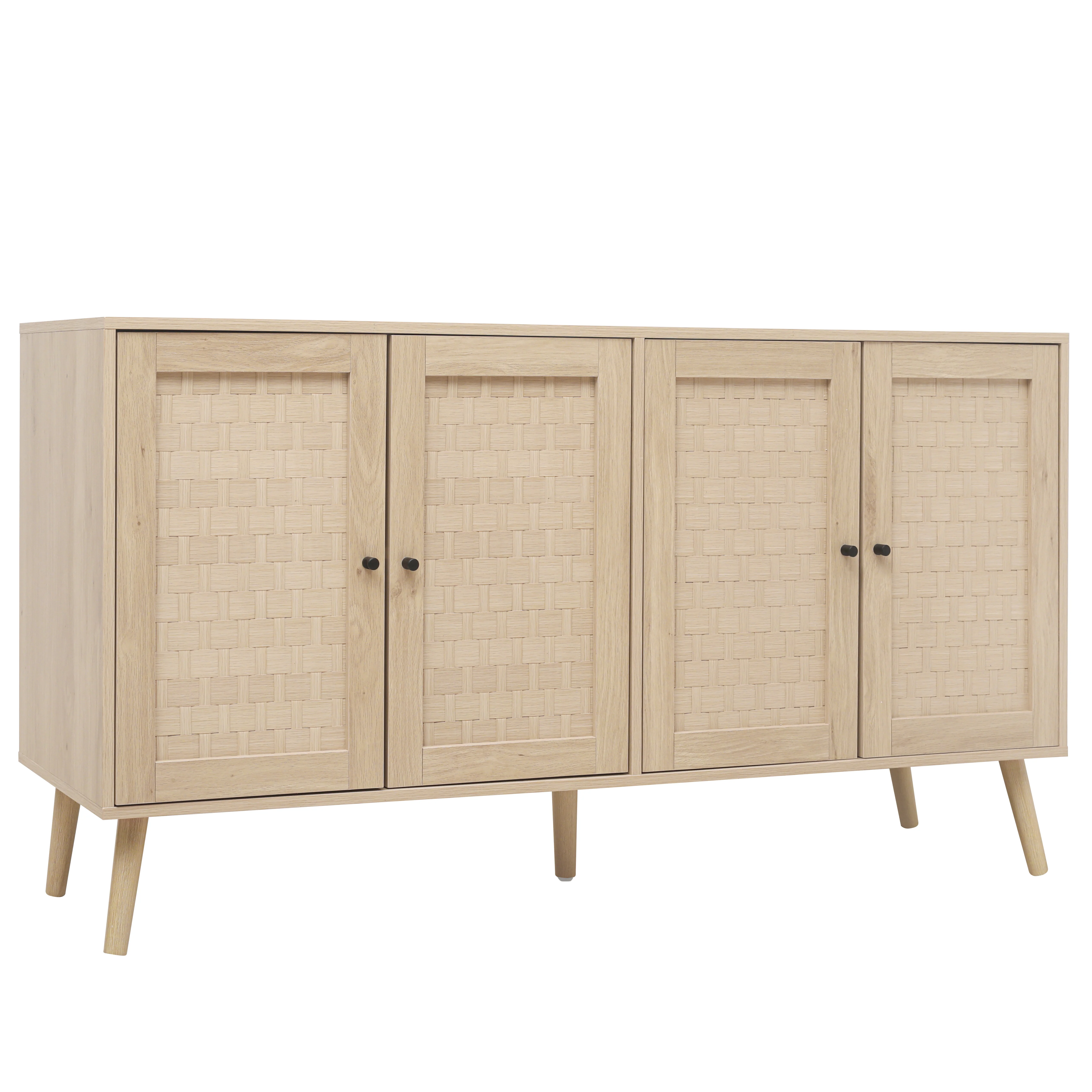 Sideboard 4 Doors Unique Wave Pattern 150x40x80cm - Wood Look - Image 10