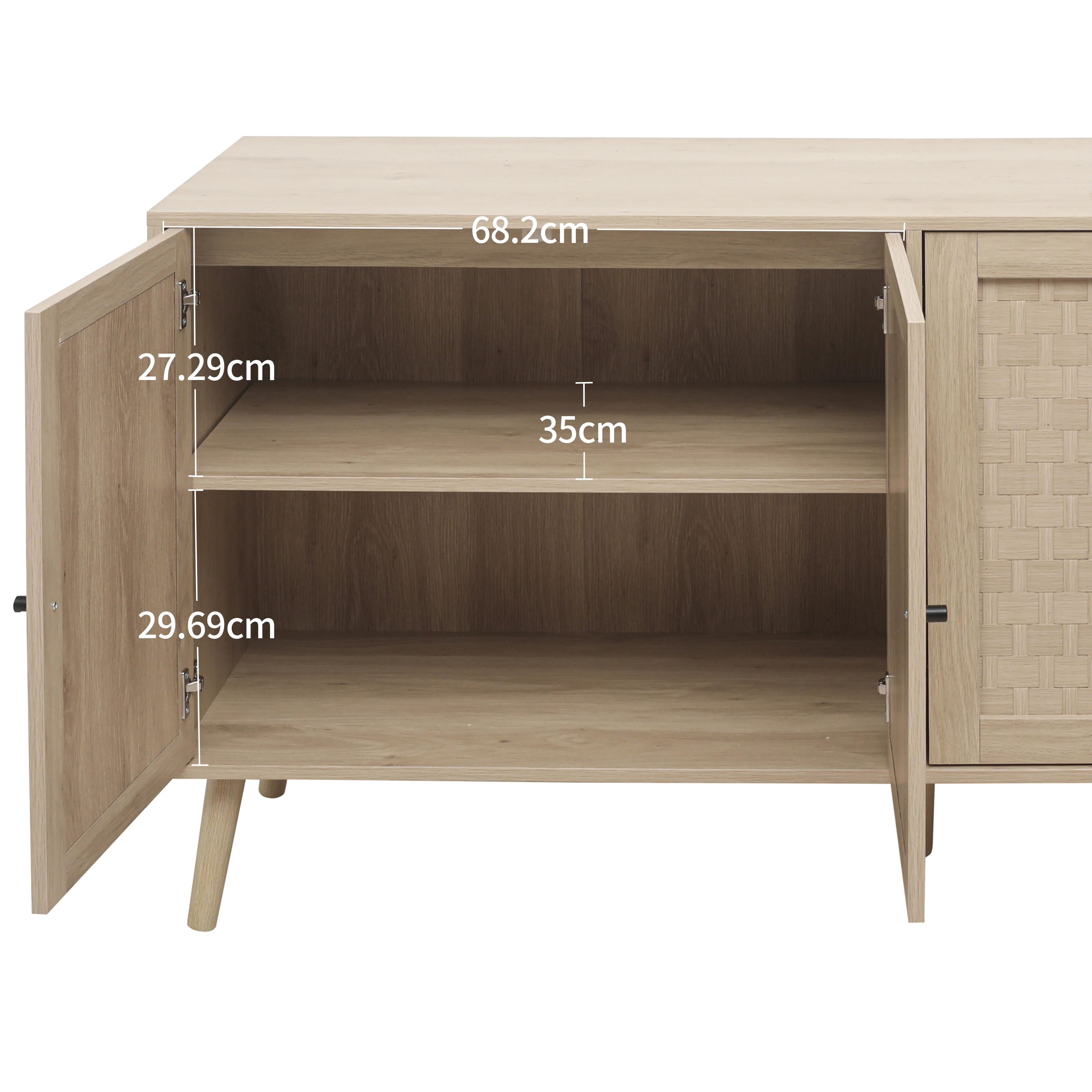 Sideboard 4 Doors Unique Wave Pattern 150x40x80cm - Wood Look - Image 8