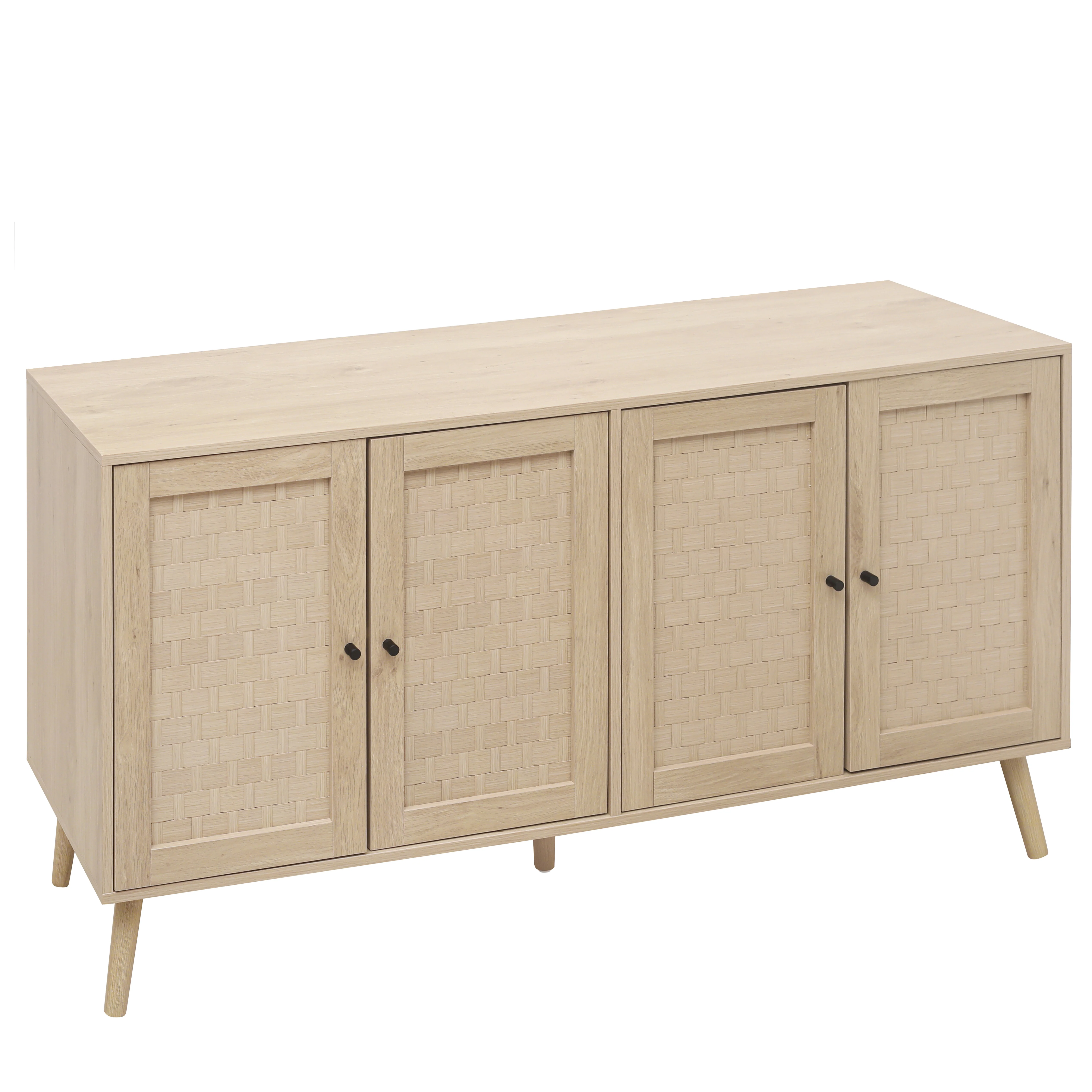 Sideboard 4 Doors Unique Wave Pattern 150x40x80cm - Wood Look - Image 9