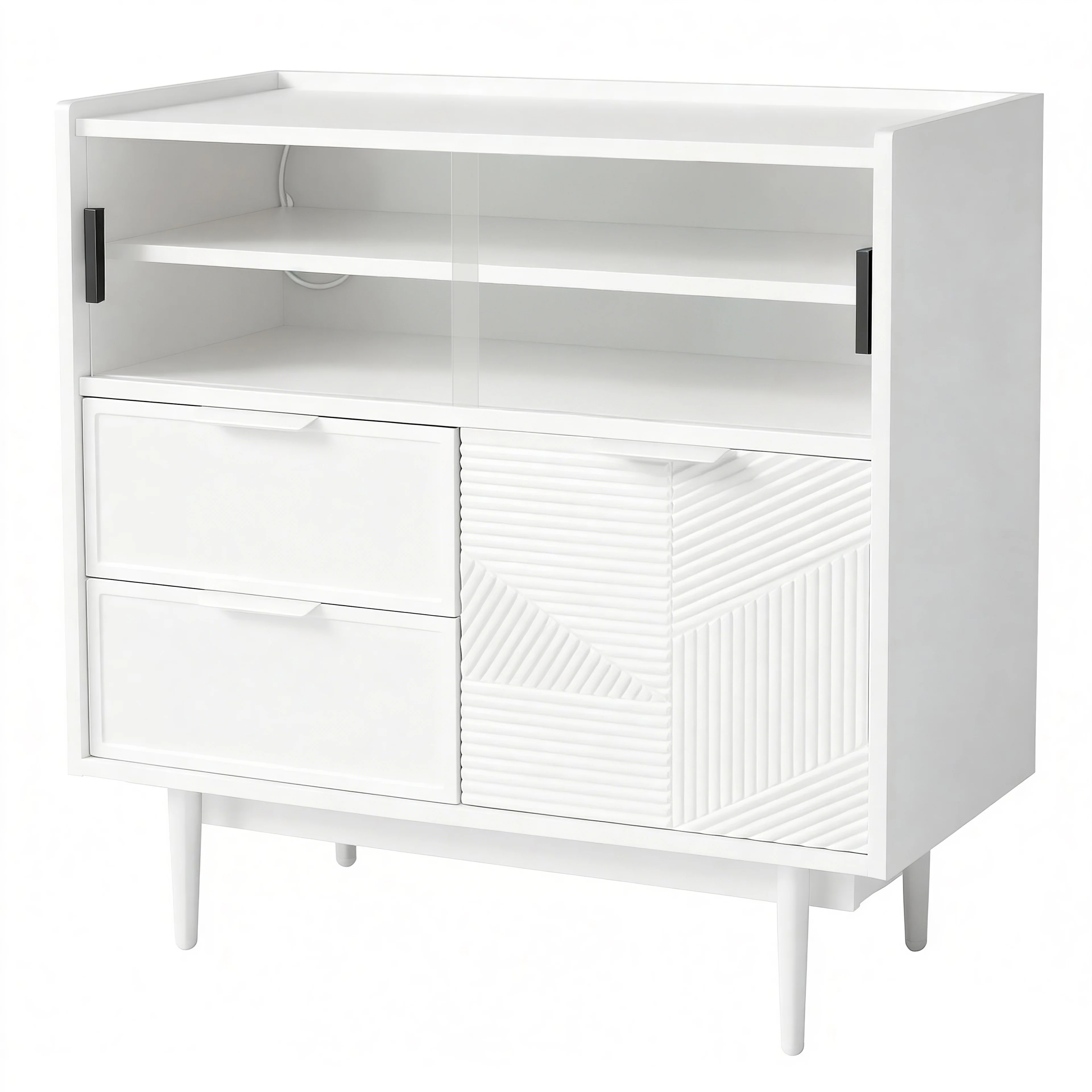 Sideboard 80cm Wide Light Strip Glass Door - Image 10