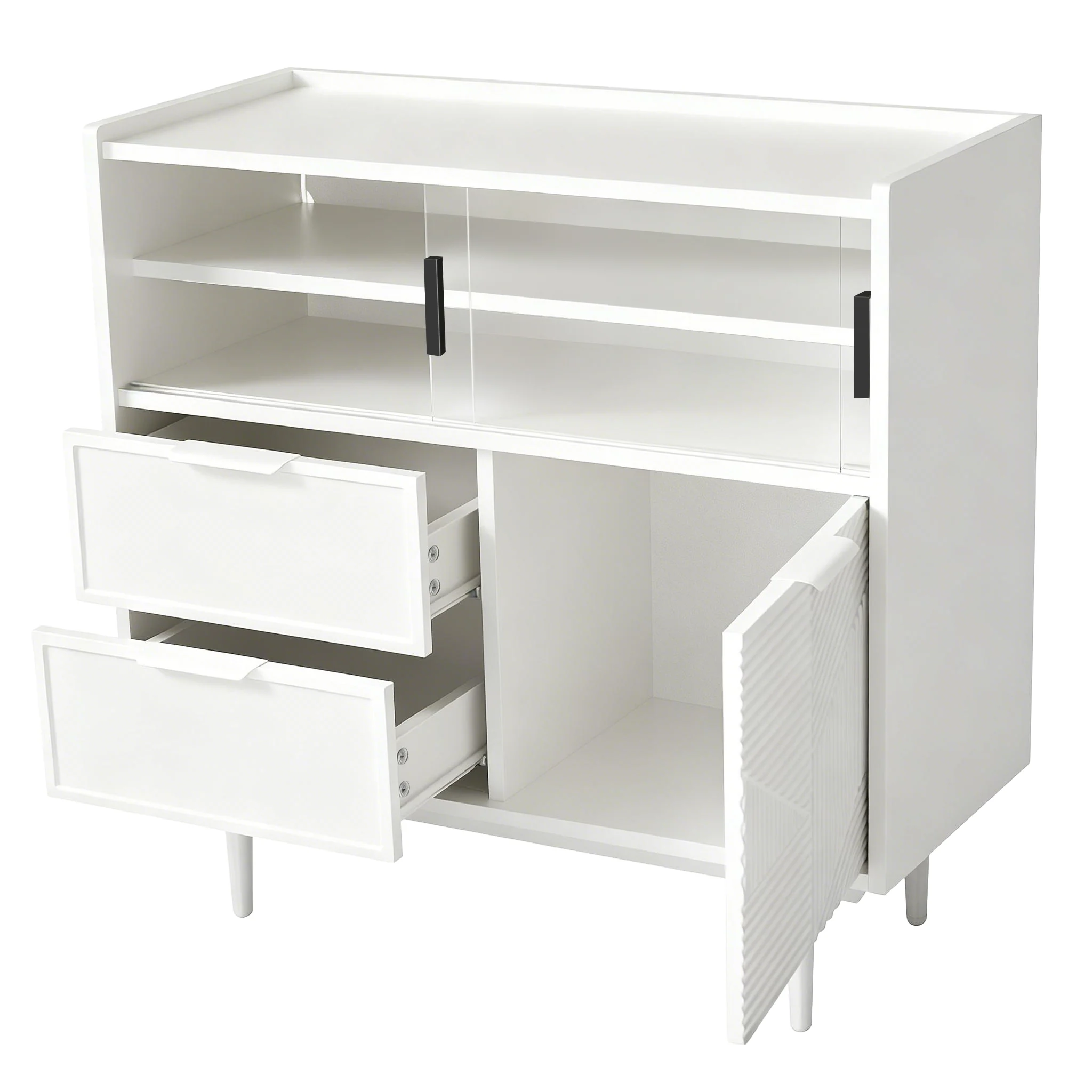 Sideboard 80cm Wide Light Strip Glass Door - Image 9