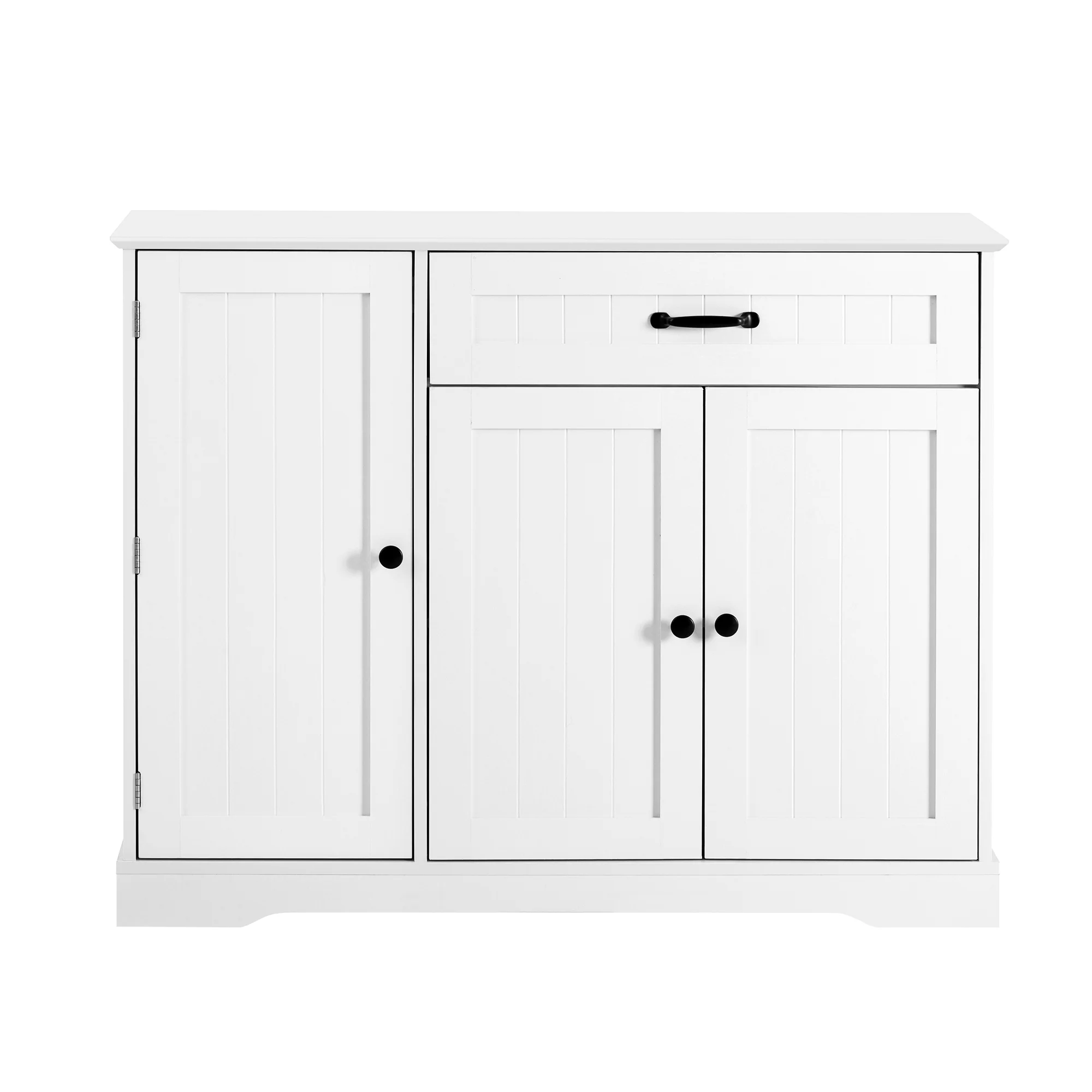 Sideboard Buffet Cabinet 3 Doors 1 Drawer - White - Image 10