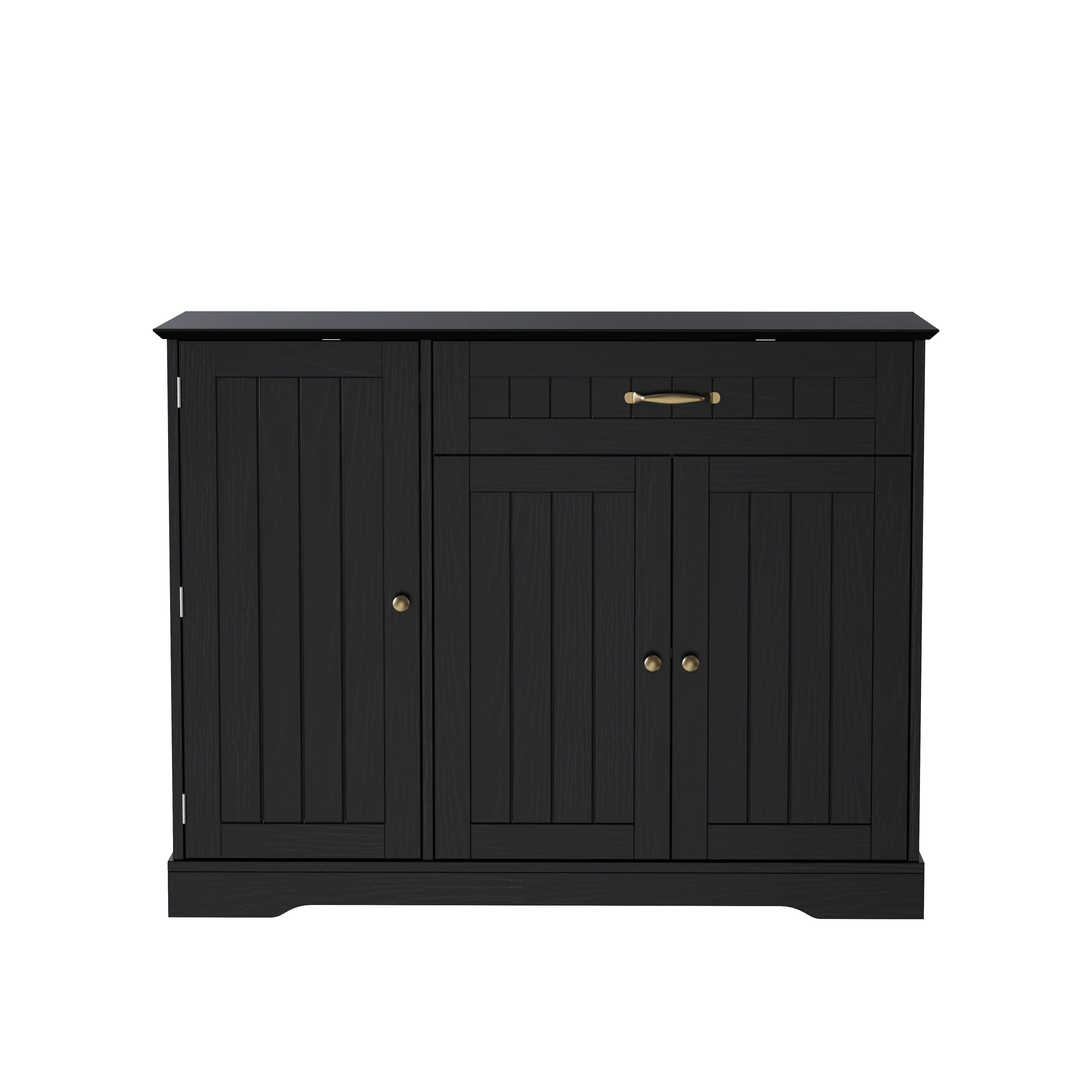 Sideboard Modern Elegant 3 Doors 1 Drawer - Black - Image 10