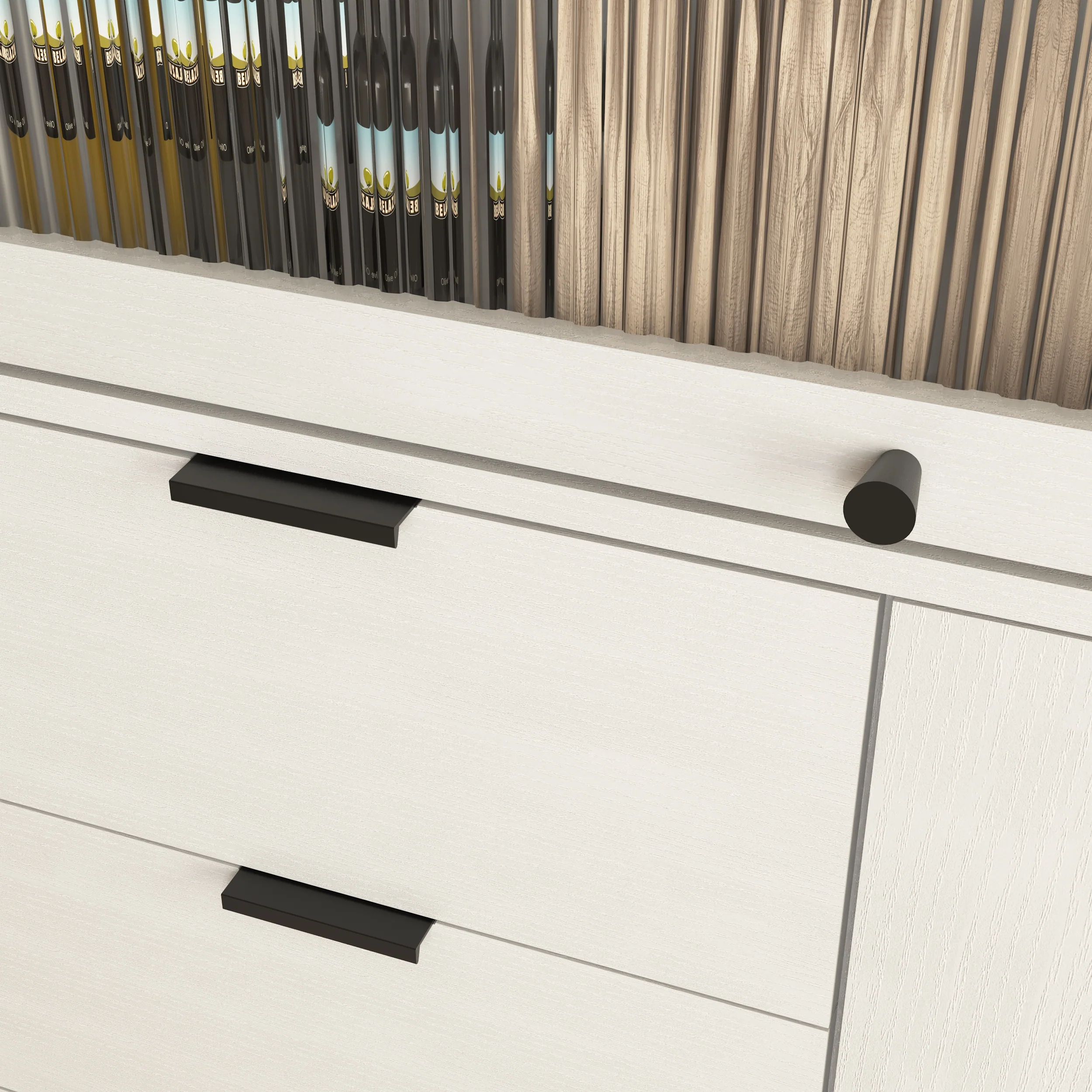 Sideboard with 3 Drawers 1 Glass Door Storage 85x40x120cm - Wooden - Image 5