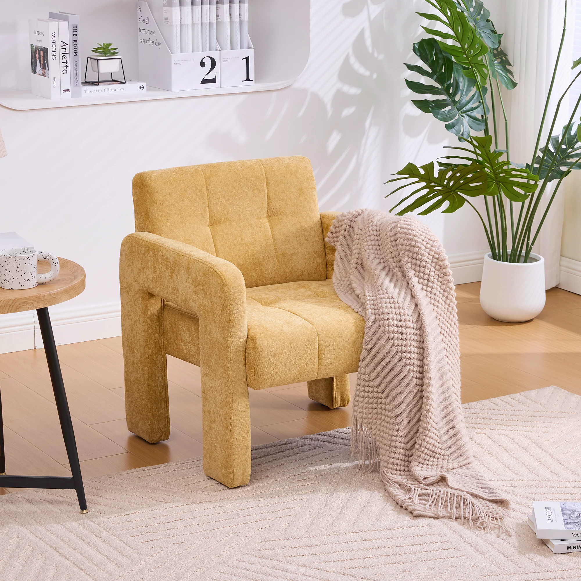 Single Armchair Modern Minimalist Nordic Style Comfortable Padded - Upholstered - Image 8