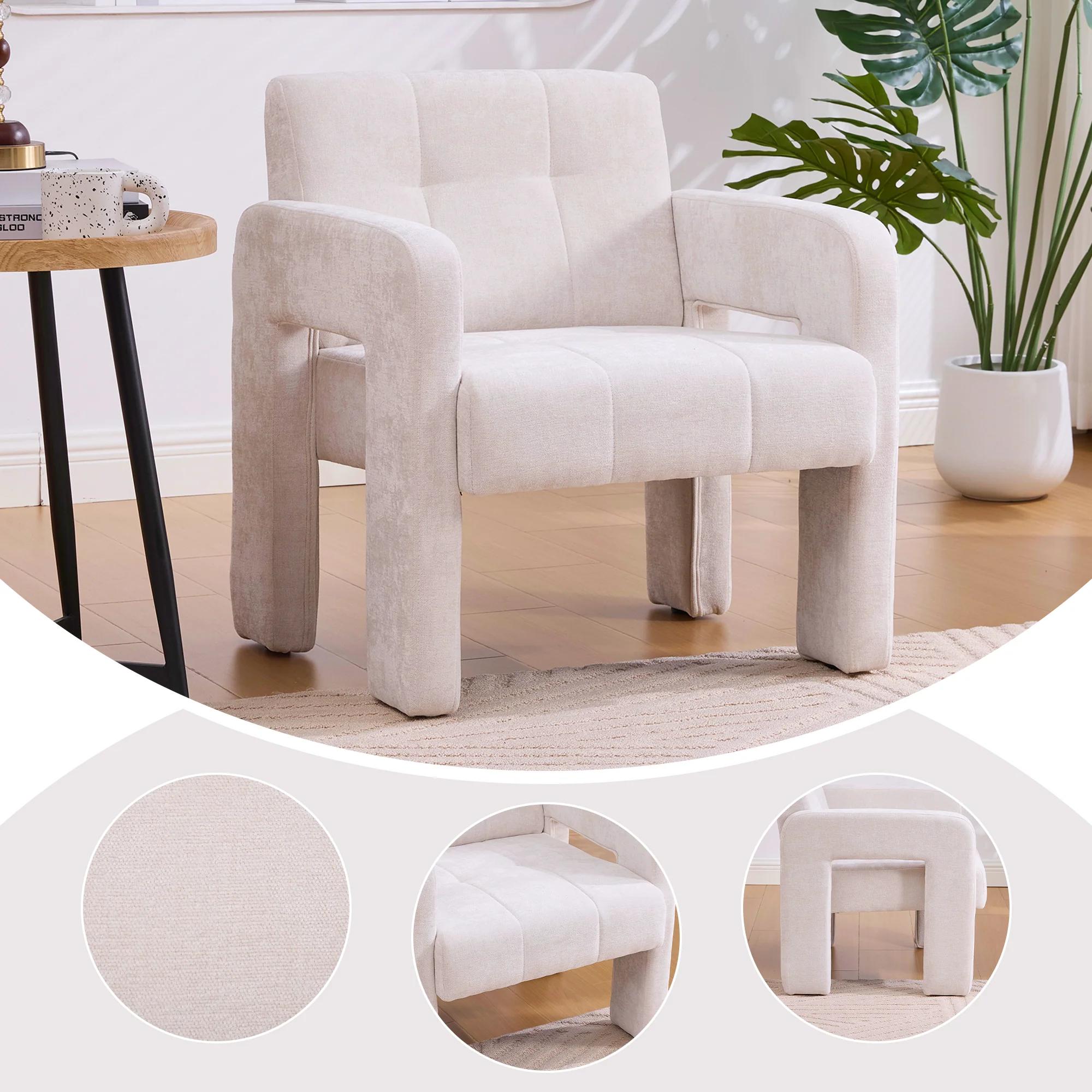Single Armchair - Modern Minimalist Upholstered Nordic Style