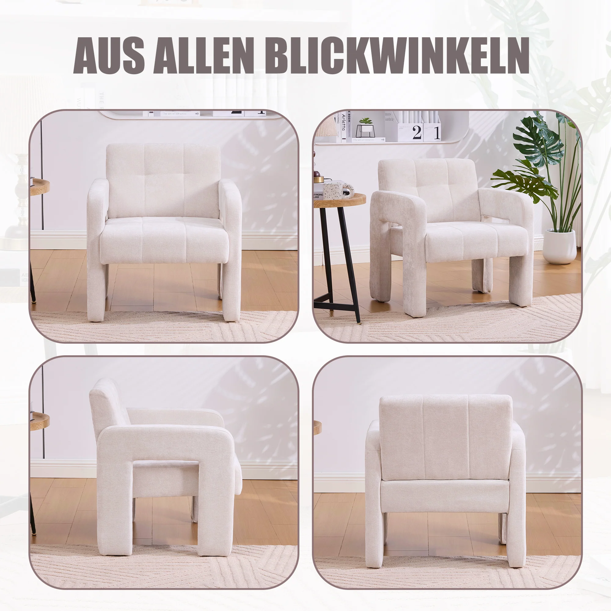 Single Armchair - Modern Minimalist Upholstered Nordic Style - Image 4
