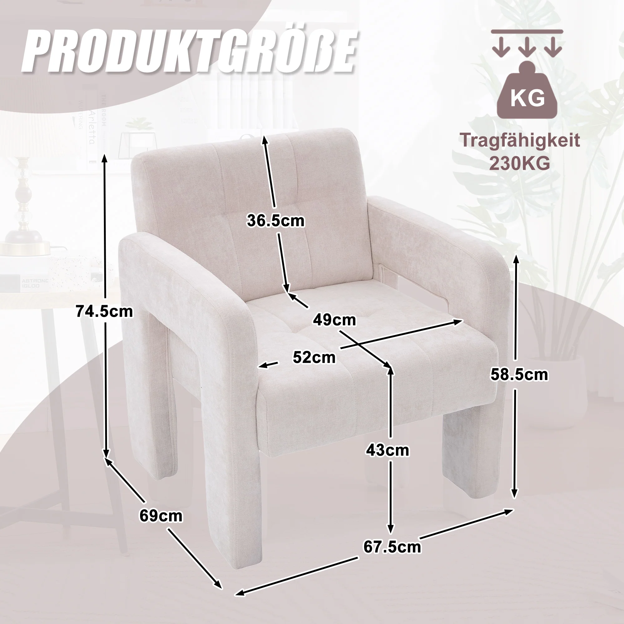 Single Armchair - Modern Minimalist Upholstered Nordic Style - Image 6
