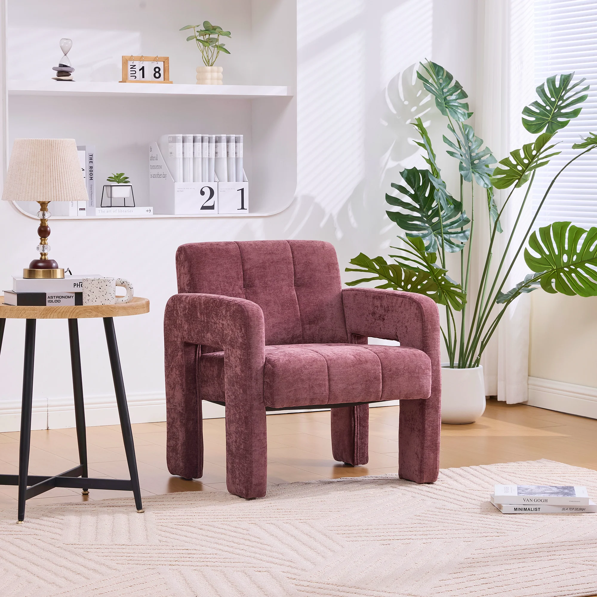 Single Armchair Modern Minimalist Upholstered Padded - Nordic Style - Image 10