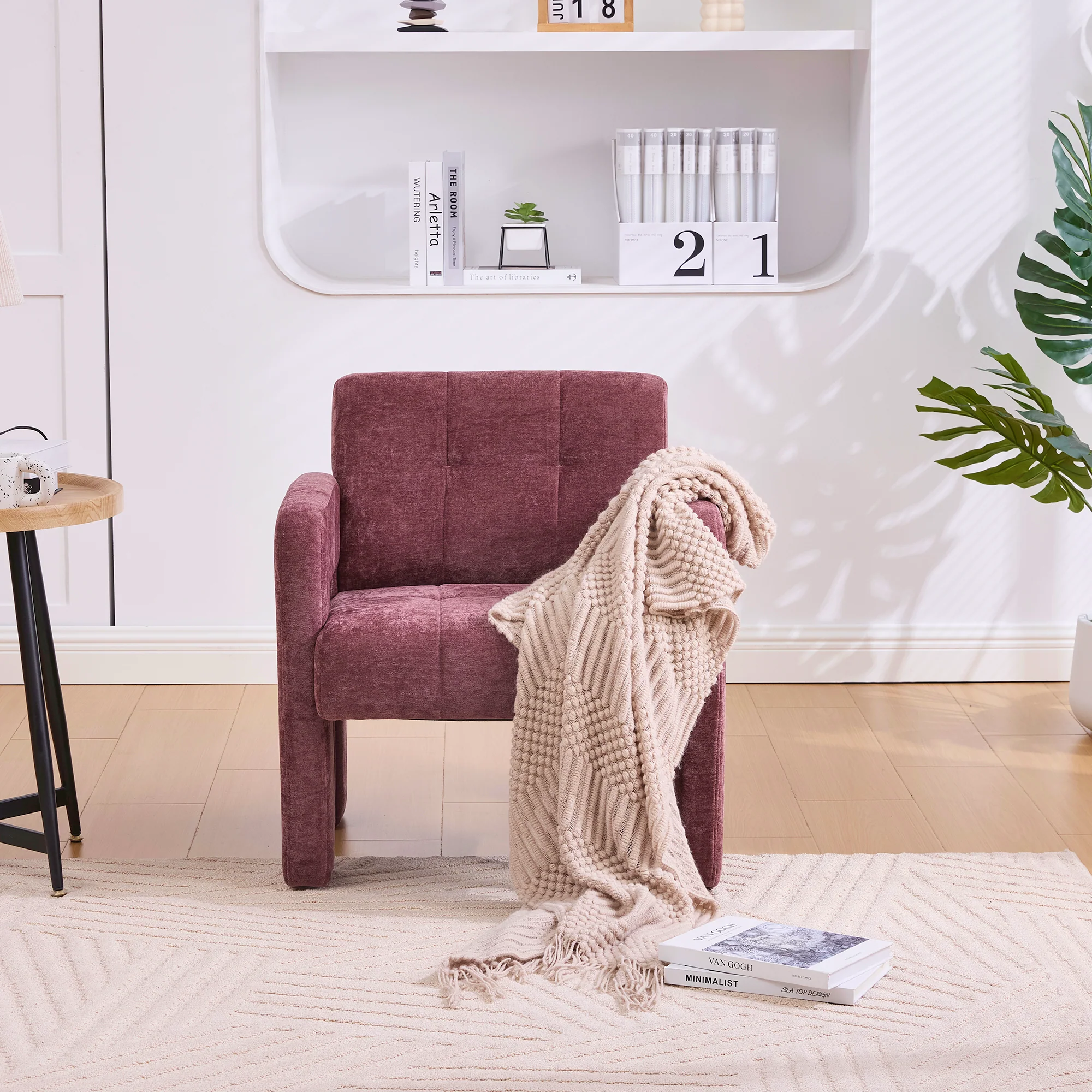 Single Armchair Modern Minimalist Upholstered Padded - Nordic Style - Image 7