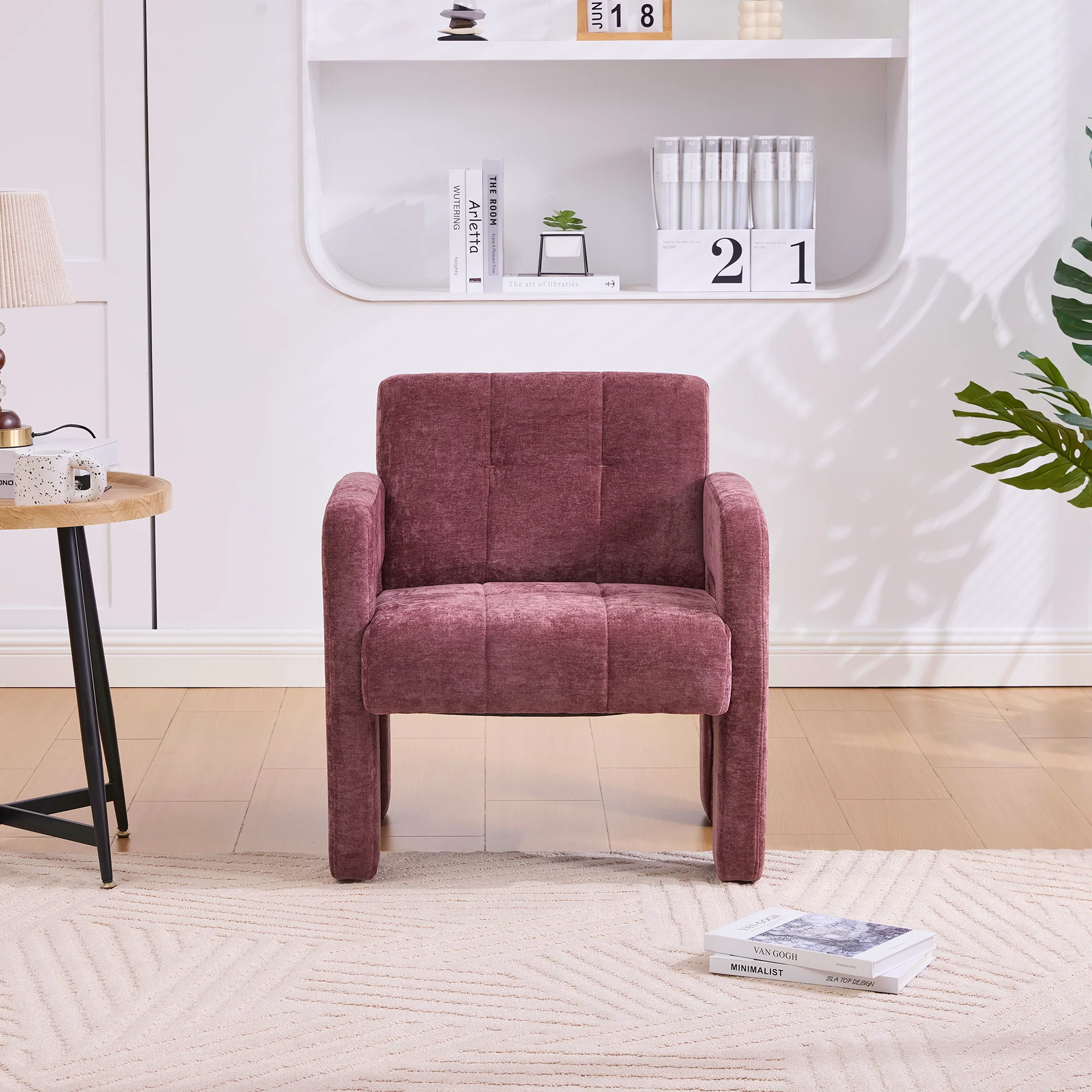Single Armchair Modern Minimalist Upholstered Padded - Nordic Style - Image 9